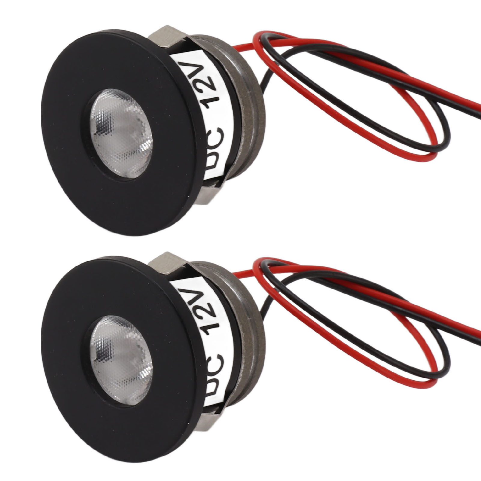 Set Aus 2 Mini-led-einbaustrahlern 15°, 1w, 80 Lumen, Beleuchtung Für Schmuckvitrinen, 12v Dc, Kompakter Strahler.