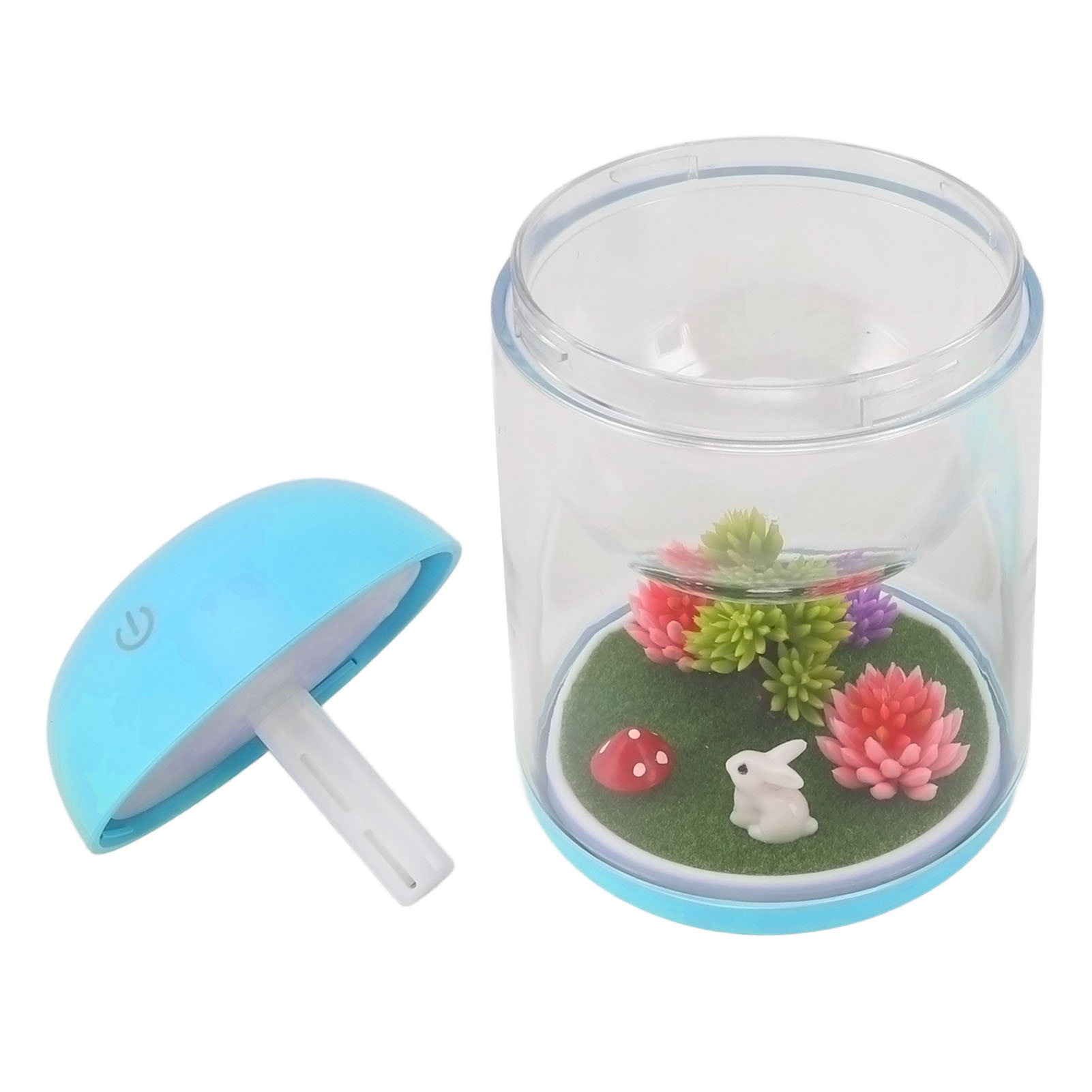 Leiser 2-in-1 Ultraschall-diffusor Für Ätherische Öle, Niedlicher Mini-landschaftsnebel-diffusor Für Schlafzimmer, Büro Und Auto, Blau