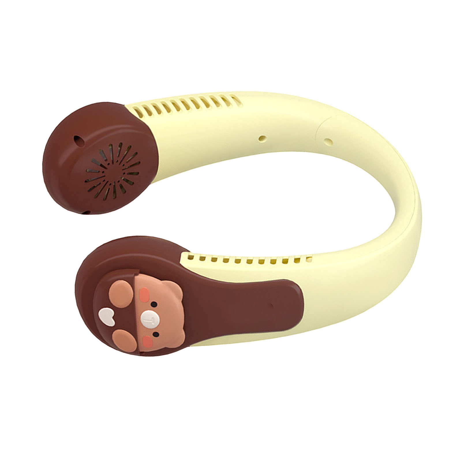 Tragbarer Nackenventilator Mit Cartoon-motiv, Wiederaufladbarer Usb-ventilator, Leise, Verdrehsicher, Mit Eingebautem Akku, Bärenmotiv, Für Kinder Und Erwachsene, Outdoor-sport