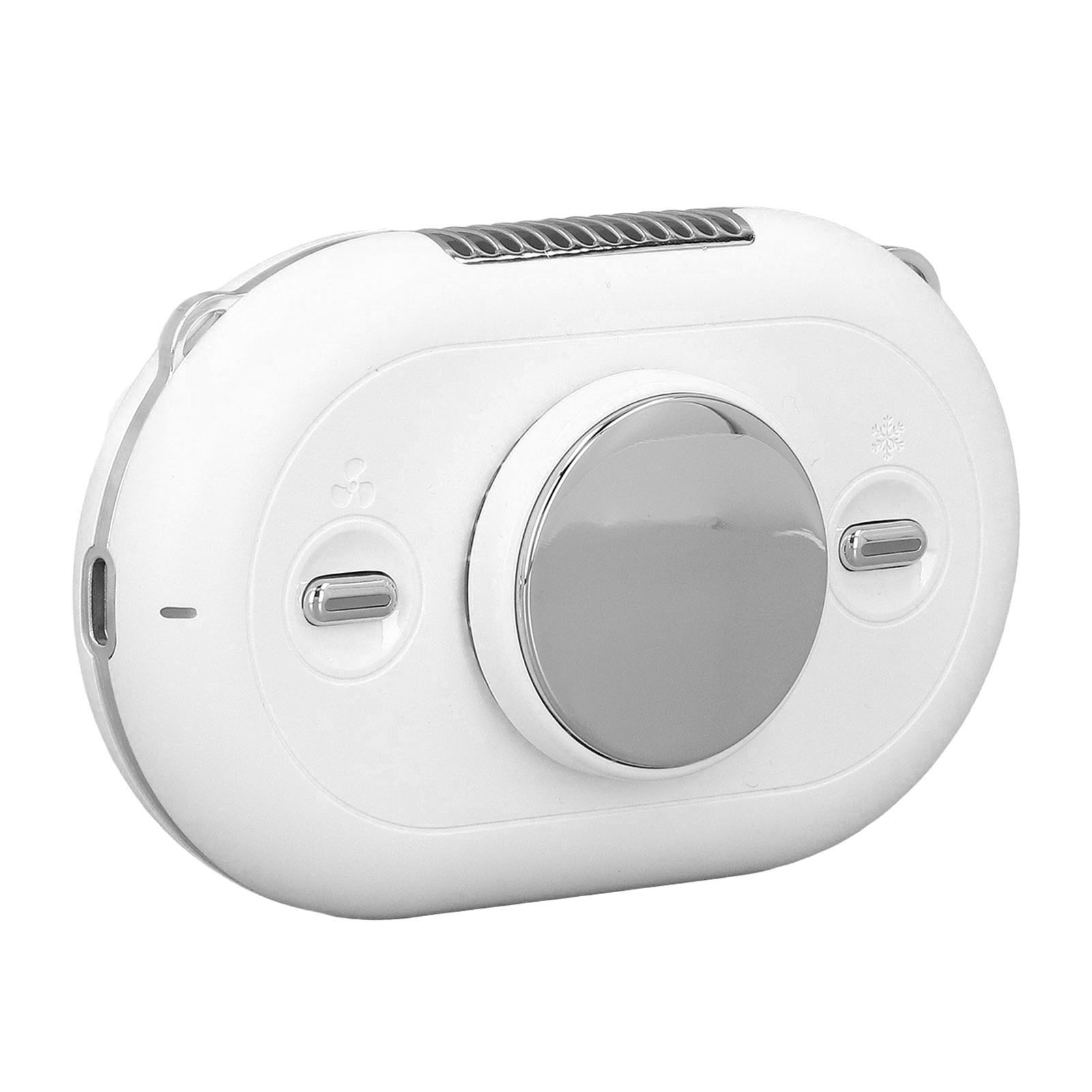 Usb-wiederaufladbarer, Tragbarer Nackenventilator, Mini-nackenventilator Mit Verstellbarem Kabel, Für Drinnen Und Draußen Geeignet, Weiß