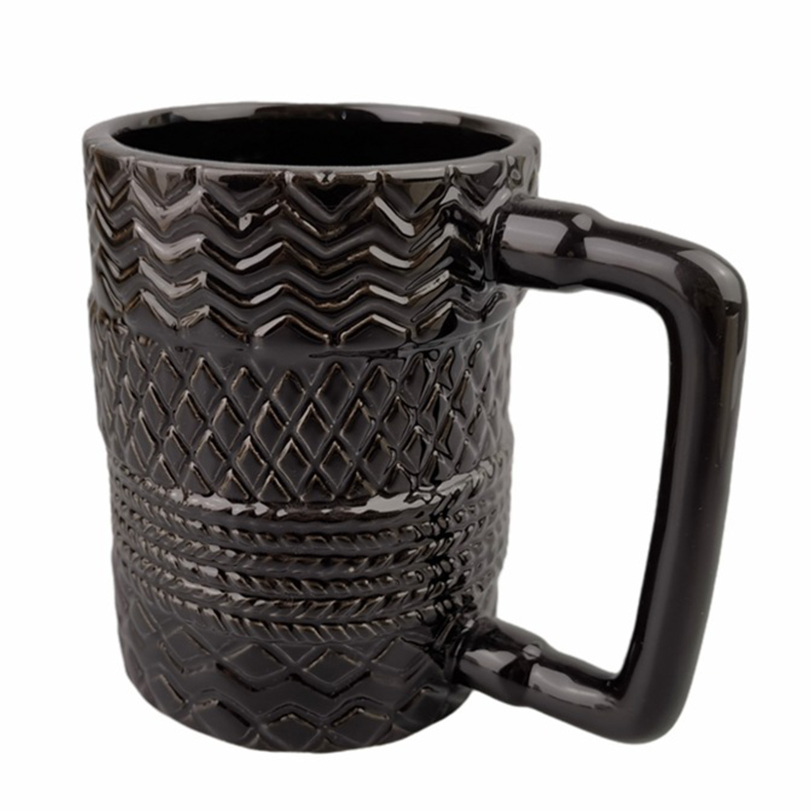 380 Ml Keramik-kaffeebecher, Reifenmuster, Nordischer Stil, Unregelmäßiger Teebecher Für Zuhause Und Küche