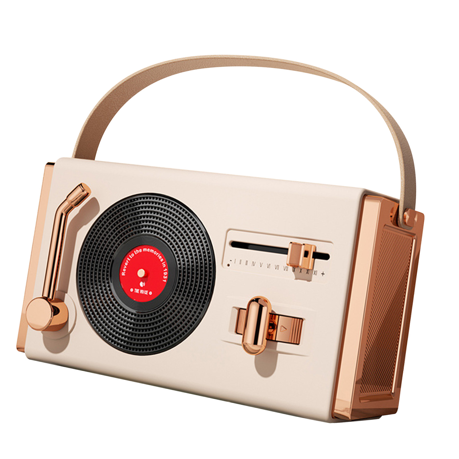 Tragbarer Bluetooth-lautsprecher Im Retro-stil, Hervorragende Klangqualität, Usb-anschluss, Kabelloser Lautsprecher Für Wohnzimmer Oder Büro, Elfenbeinweiß, Usb-stick-unterstützung