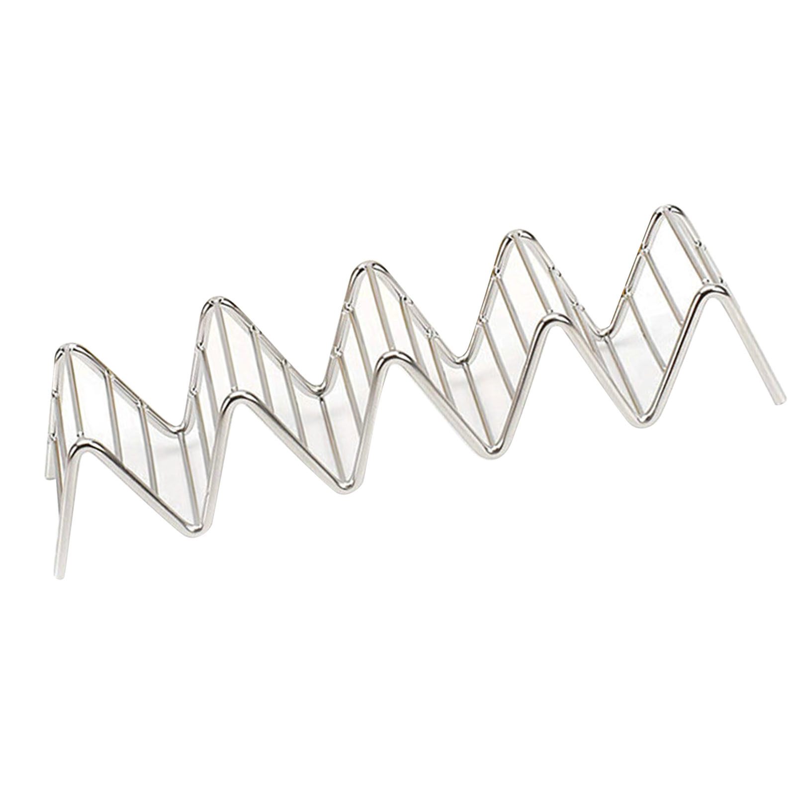 V-förmiger Taco-halter Aus Edelstahl, Frühlingsrollenhalter, Crêpe-ständer, Lebensmittelregal Mit 4-5 Fächern, 6,3 X 22,5 X 4,5 Cm