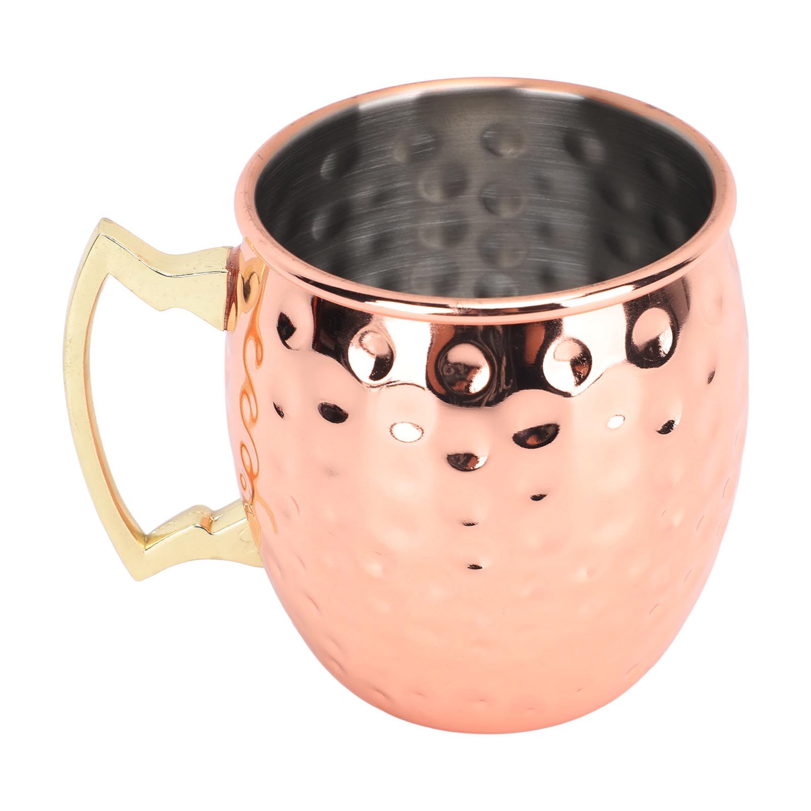 Set Aus 2 Moscow Mule Cocktailbechern Aus Edelstahl, Gehämmert, 500 Ml, Leicht Zu Reinigen, Ideal Für Espresso, Kaltgetränke Und Cocktails.