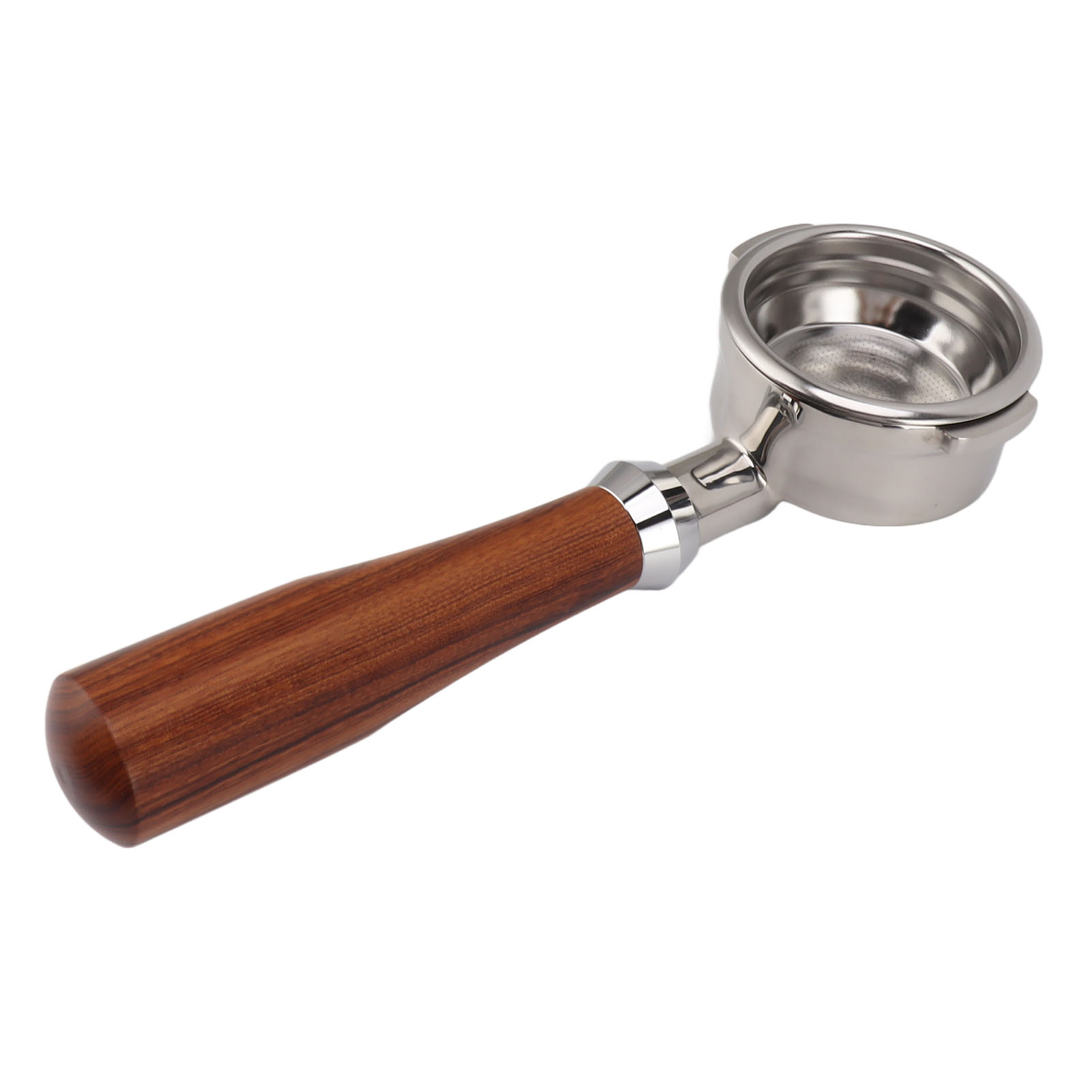 Bodenloser 58-mm-siebträger Mit 2 Halterungen, Edelstahl, Abnehmbarer Griff Aus Rosenholz, Zubehör Für Die Breville 9 E-serie Classic Kaffeemaschine.
