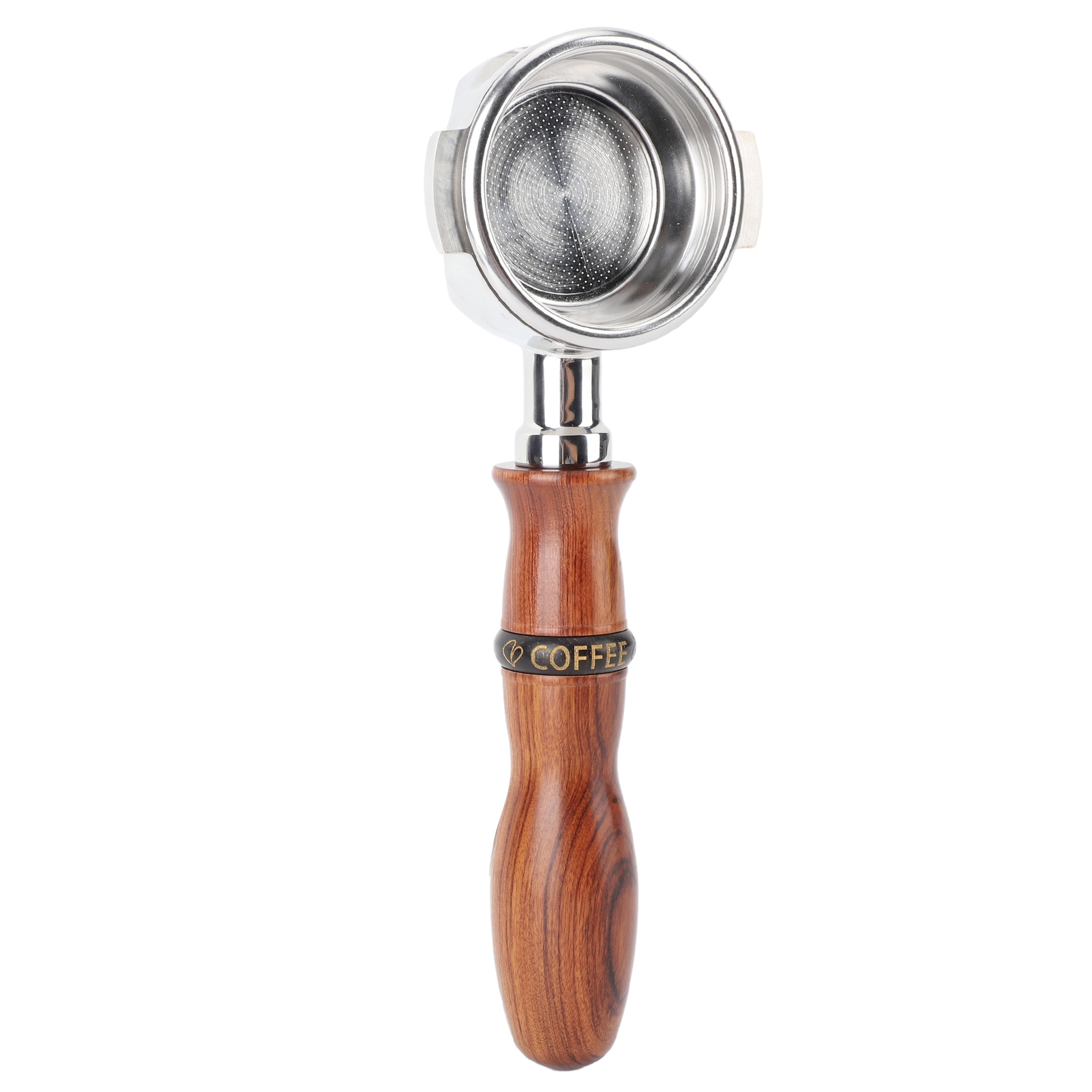 58-mm-siebträger Ohne Boden, Griff Aus Rosenholz, Perforierter Edelstahl Für Expobar E61 Und Gemilai Typ 2 Espressomaschinen.