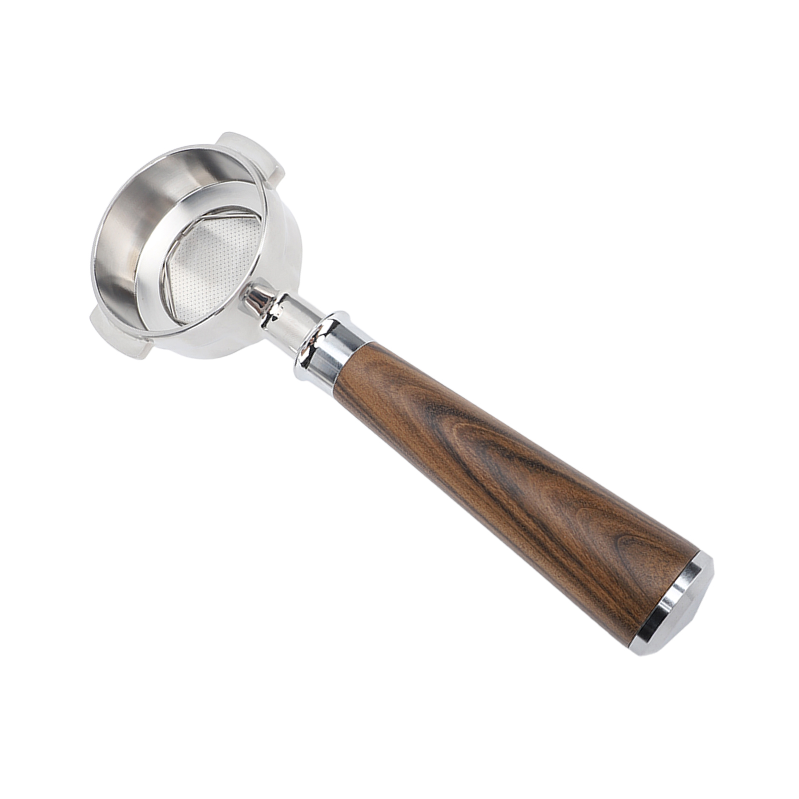 58-mm-siebträger Ohne Boden, Einzelauslauf, Edelstahl, Griff Aus Schwarzem Rosenholz, Ausführung A, Espresso, Griff Aus Massivem Rosenholz, Ohne Siebträger