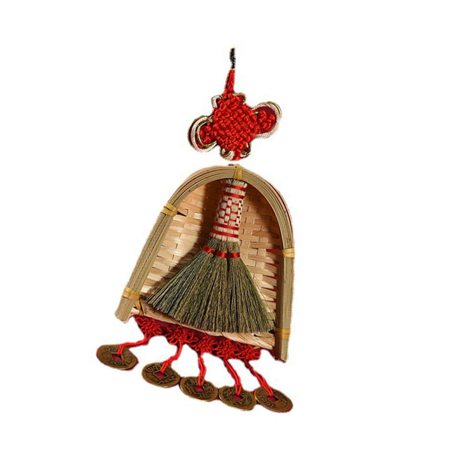 Chinesischer Glücksstaubbesen, Dekorativer Anhänger Mit Quaste, Mini-glücksbesen, Hängedekoration Für Neujahr, Ornament M