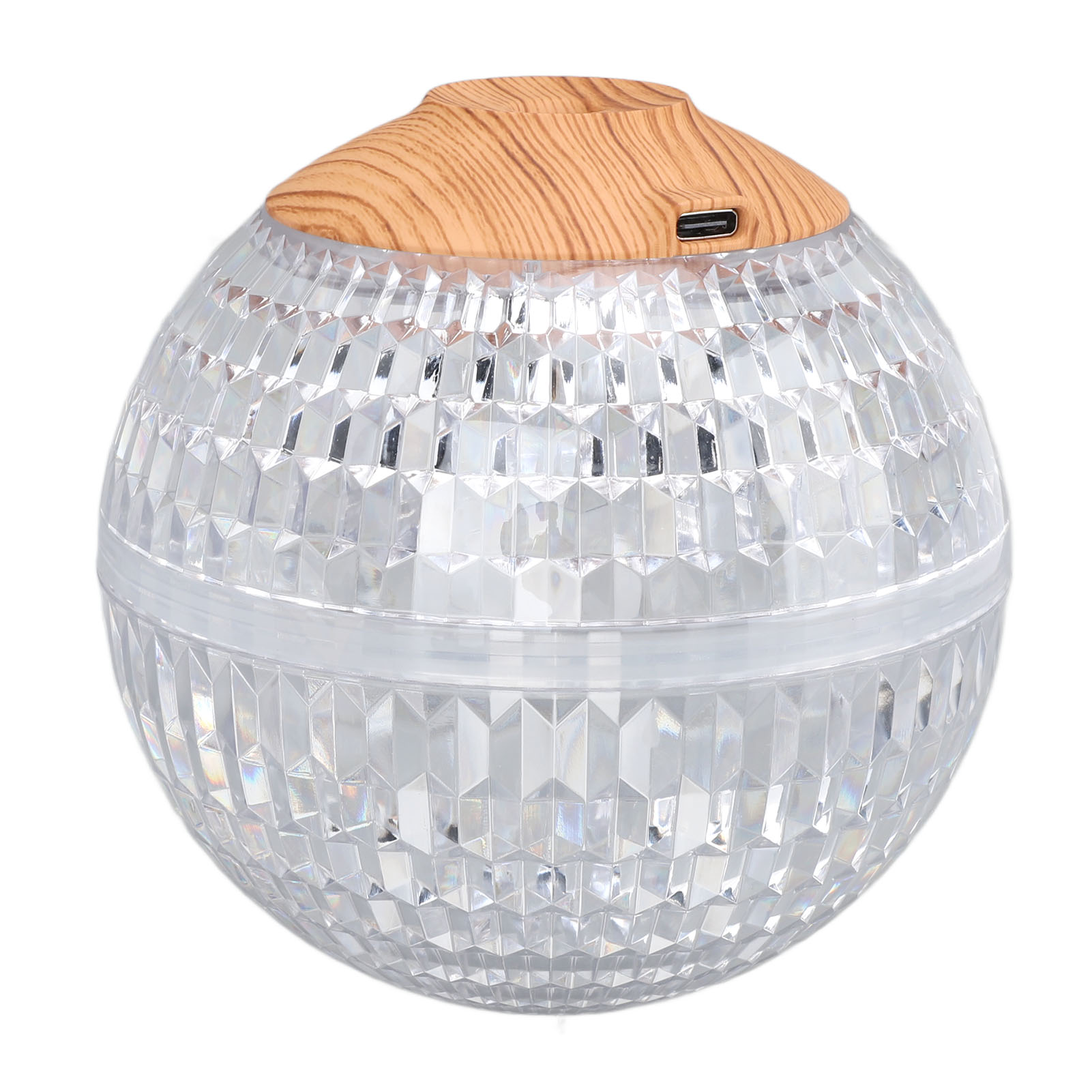 Mini-luftbefeuchter Mit Nachtlicht Und Kristallkugel, 2,2 W, 350 Ml, Rgb-beleuchtung, Usb-anschluss, Leise, Tragbar Für Zuhause