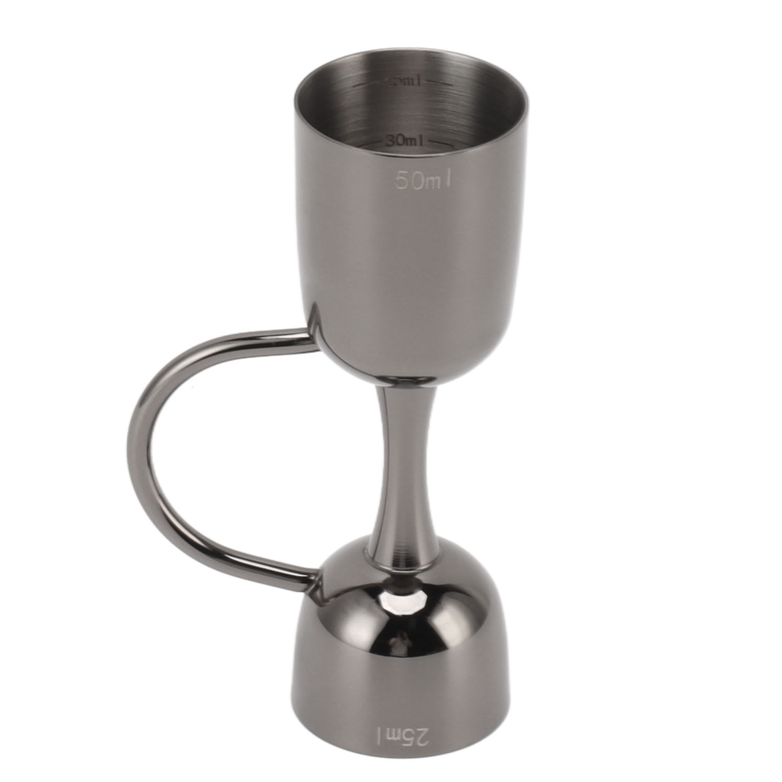 Doppelseitiger Cocktail-jigger Aus Edelstahl, Doppelseitiger Jigger Für Bar Und Barkeeper, Weinmessglas, Schwarze Ausführung, 2 Stück