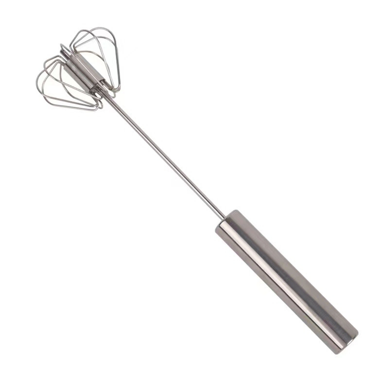Schneebesen Aus Edelstahl, Halbautomatischer Handmixer Mit Rotationsfunktion, Mixer Für Milch, Sahne Und Schaum, Rotierender Handschneebesen.