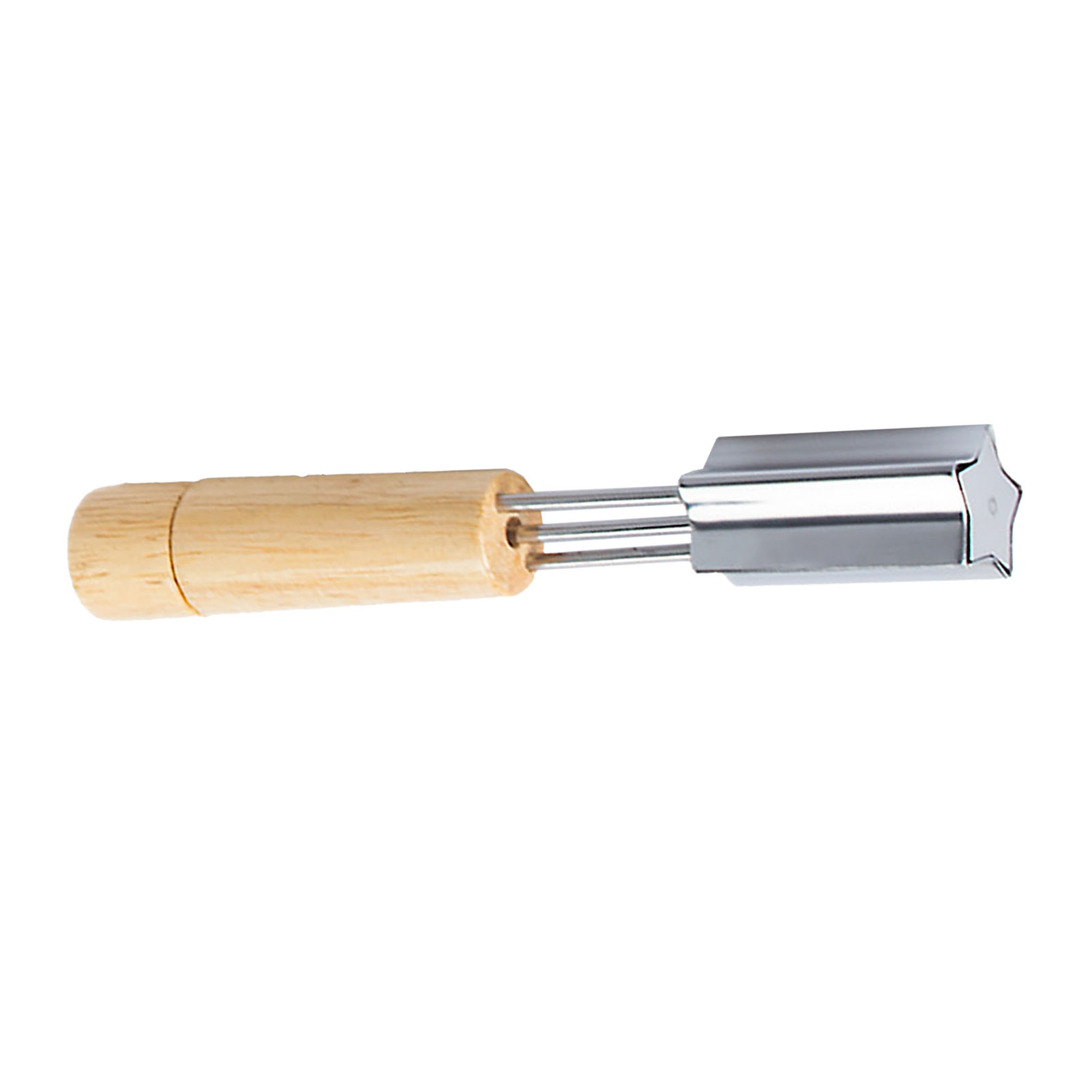 Sternförmiger Ausstecher Aus Edelstahl Mit Holzgriff, 1 Stück, Zum Backen Und Dekorieren Von Kuchen.