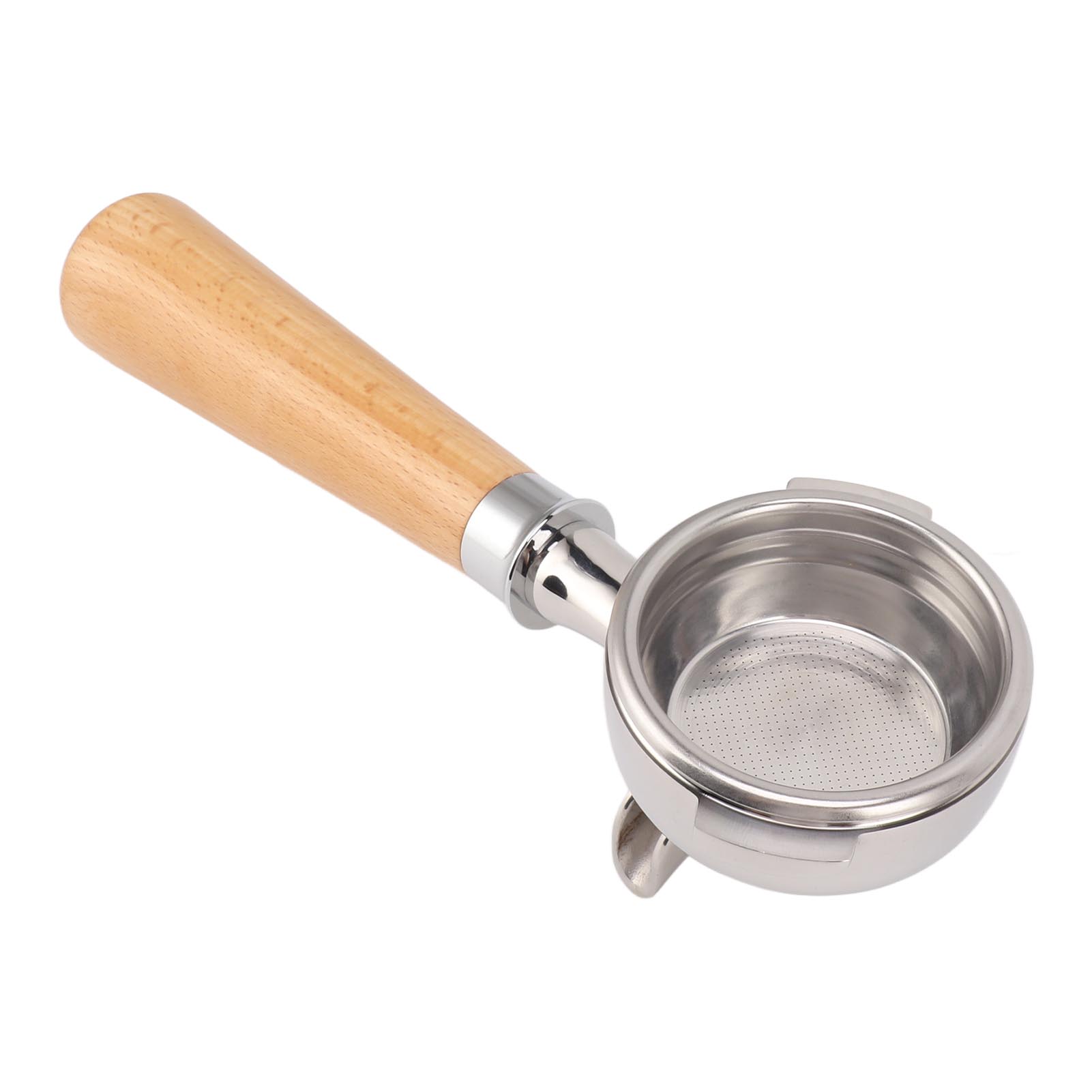 58-mm-kaffeefilterhalter Mit Doppelauslauf, Feinmaschigem Edelstahlfilter, Abnehmbarem Buchenholzgriff, Zubehör Für Kaffeemaschinen, Kompatibel Mit Nowwa A2