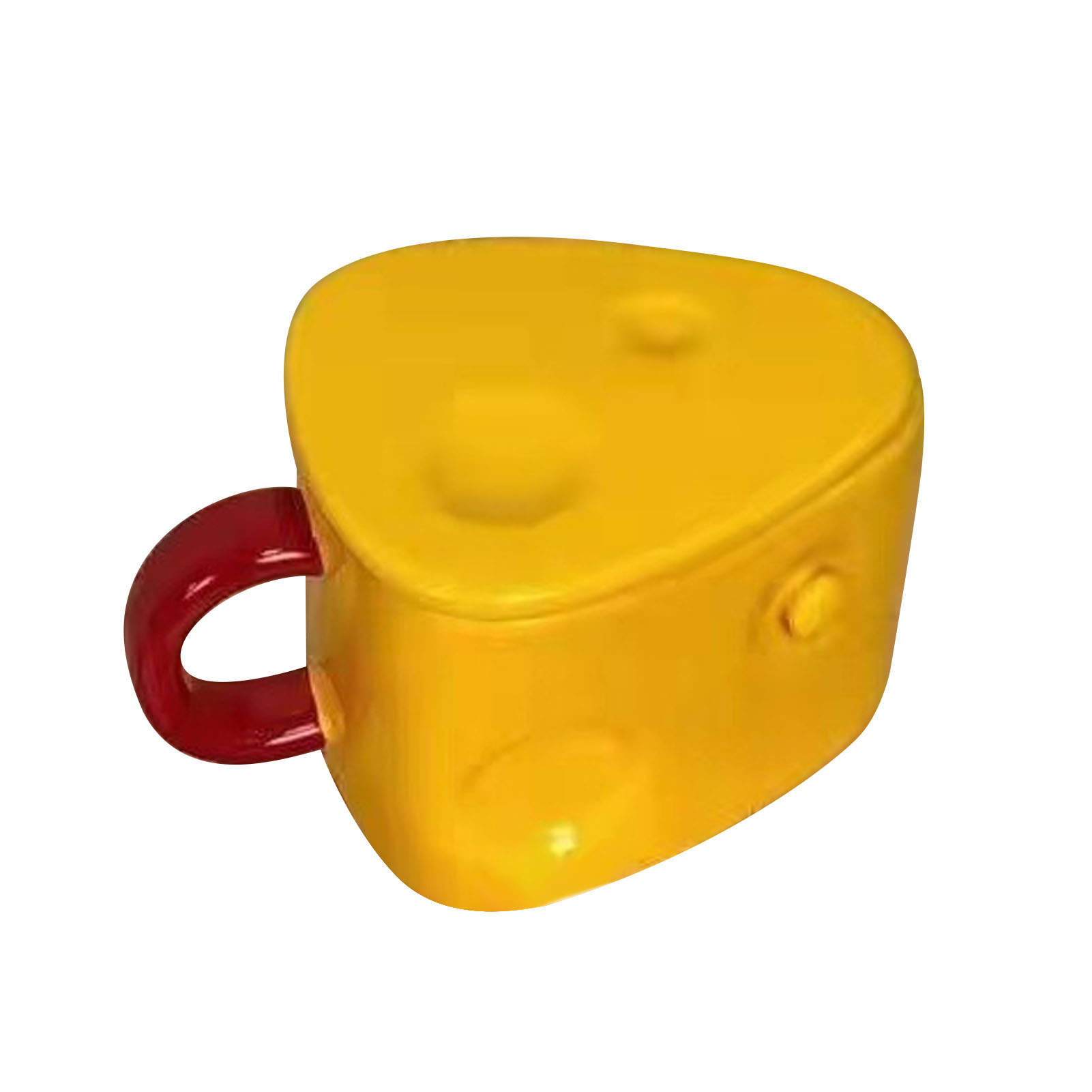 Käseförmiger Keramikbecher, Origineller Multifunktionsbecher Mit Deckel, Dekorative Teetasse Für Zuhause, Trendiges Geschenk