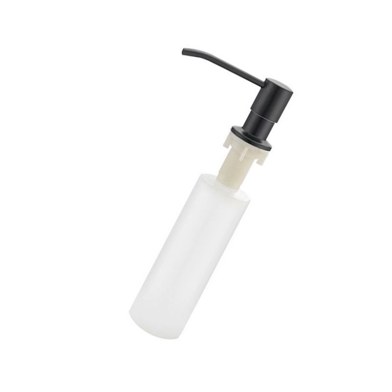 Seifenspender Zum Eindrücken, Kunststoffflasche Mit Pumpe Aus Edelstahl 304 Für Die Küchenspüle, Schwarzer Pumpenkopf