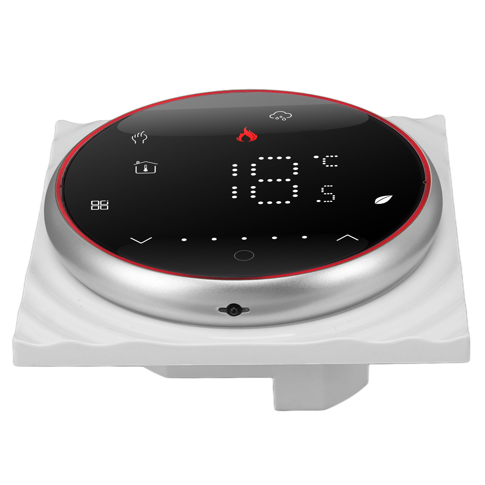 Intelligenter Led-thermostat Für Warmwasserbereiter, 7-tage-programmierung, Genauigkeit Ac95-240v, Schwarzer Quadratischer Sockel, Wandregler.