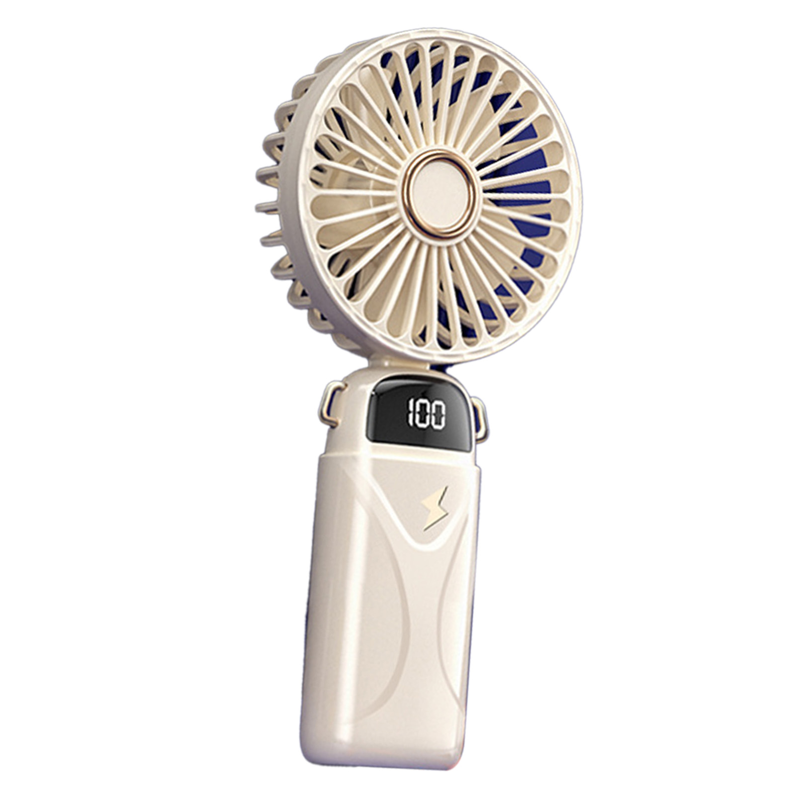 Tragbarer, Per Usb Aufladbarer Ventilator, 5 Einstellbare Windgeschwindigkeiten, Mini-taschenventilator Mit Digitalanzeige, 800 Mah