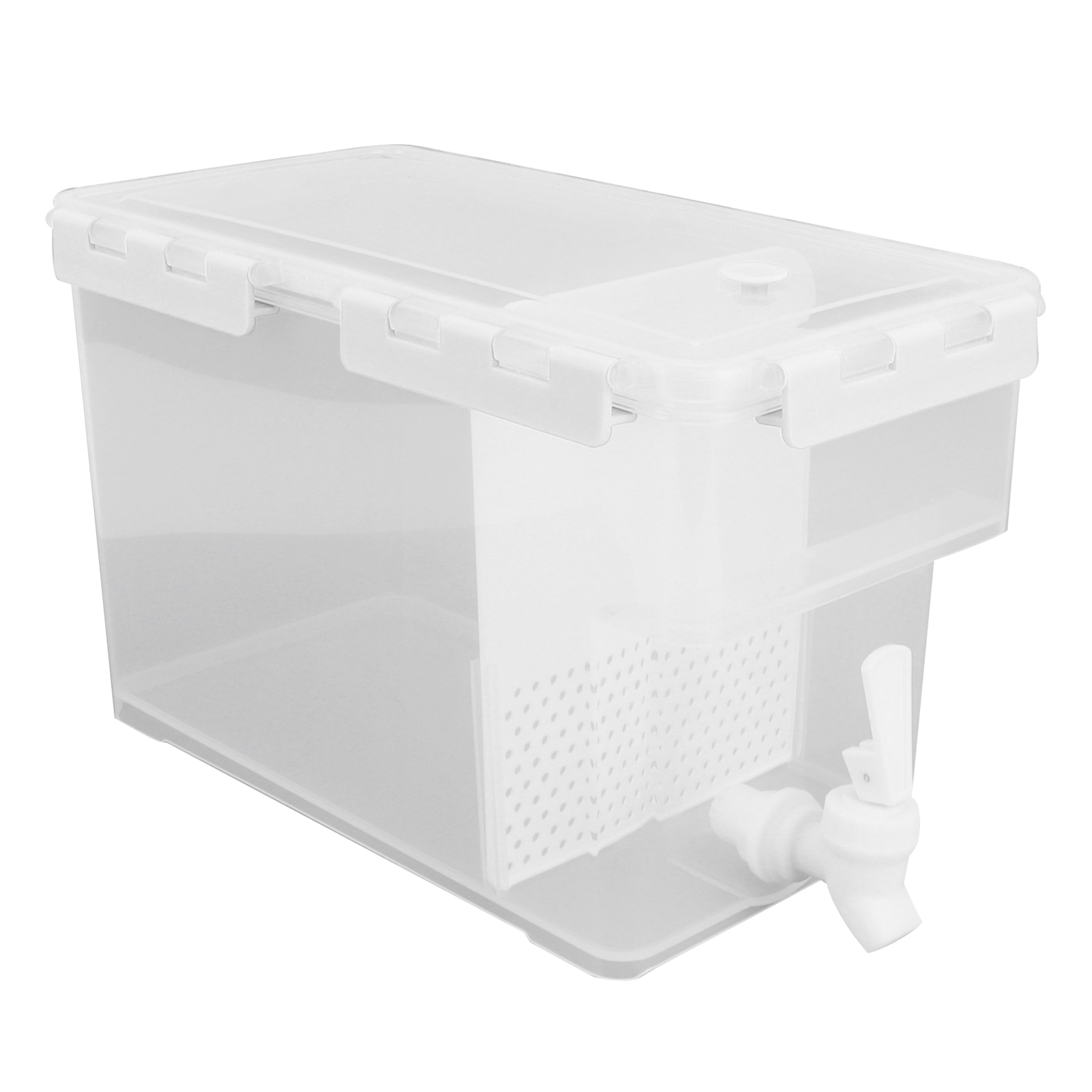 Kaltwasserspender Für Kühlschrank, Großer Multifunktionaler Getränketank Mit Filter, 6 Liter, Weiß