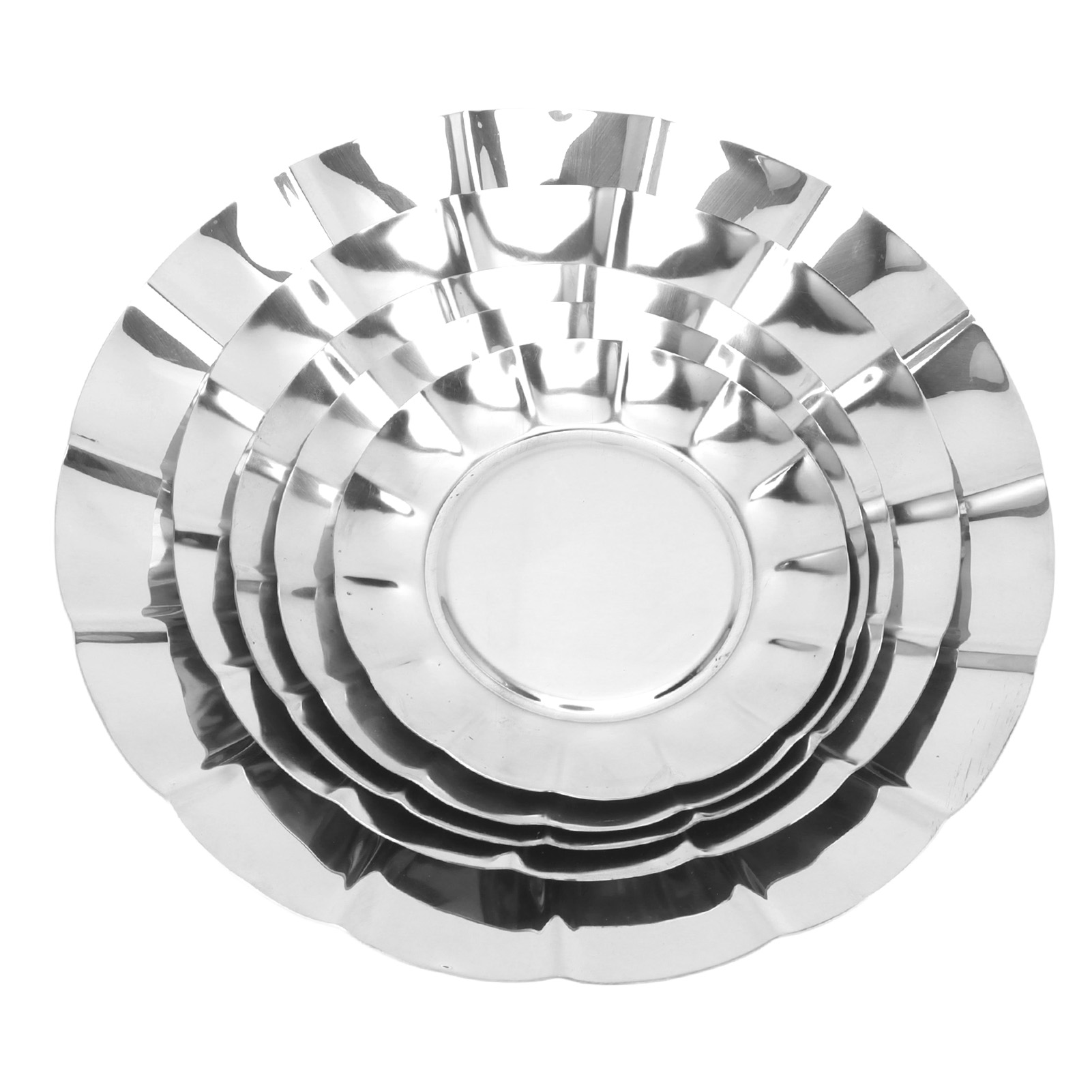 5-teiliges Edelstahl-speiseteller-set (13, 15, 16,5, 20, 25 Cm) Mit Abfallschale Und Knochenschale