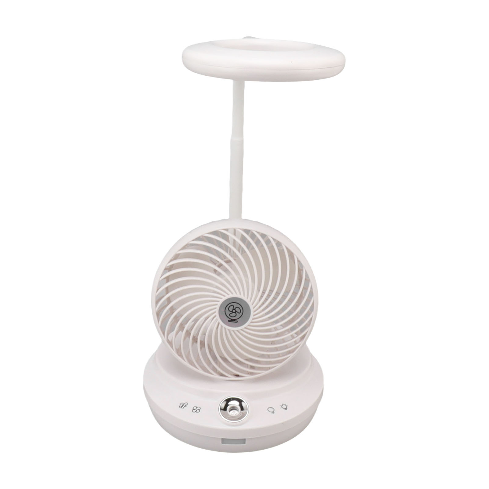 3-in-1 Schreibtischlampe, Ventilator Und Luftbefeuchter, Einstellbarer Winkel Und Helligkeit, Einstellbare Windstärke, Für Studentenwohnheim, Arbeitszimmer Oder Büro, Weiß, 100 Ml