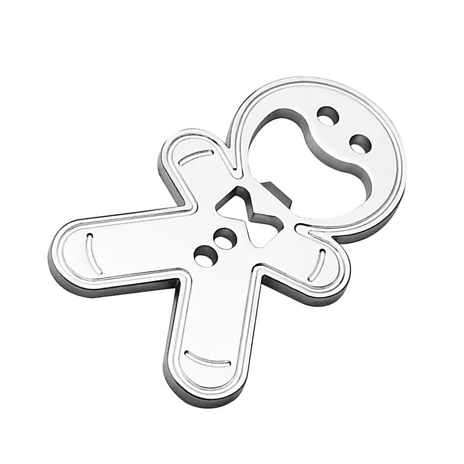 Magnetischer Flaschenöffner In Form Eines Lebkuchenmanns, Zinklegierung, Flach, Für Kühlschrank, Bar, Barkeeper, Starker Magnet, Originelles Geschenk, 1 Stück