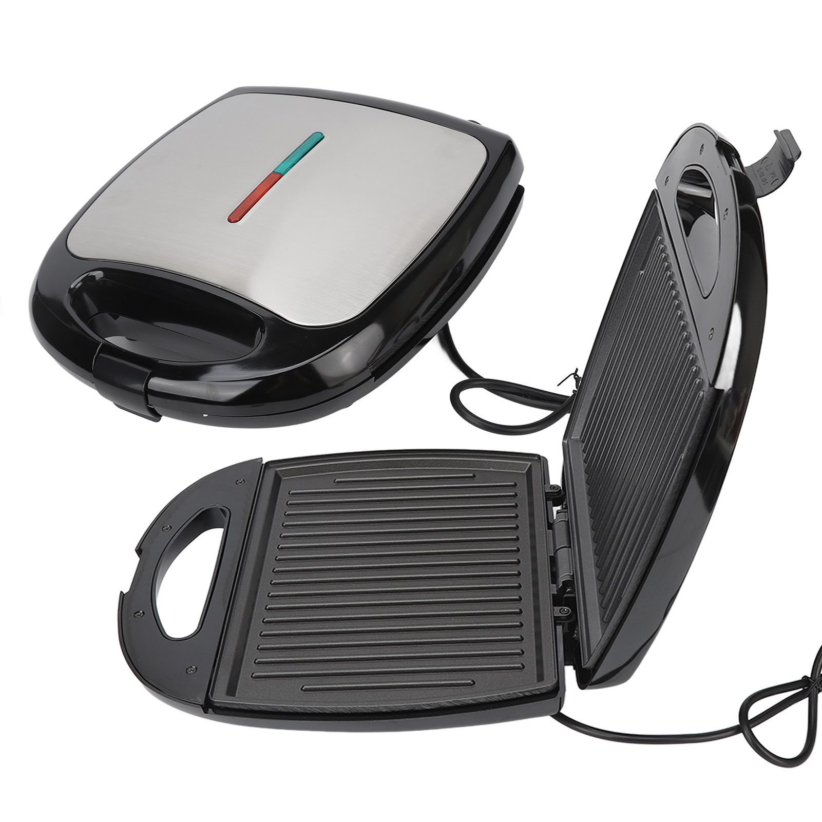 1000-watt-elektrotoaster Für Paninis Und Sandwiches, Antihaftbeschichtete Platten, Beidseitig Wendbar, Schnelle Zubereitung Für Frühstück Und Picknicks