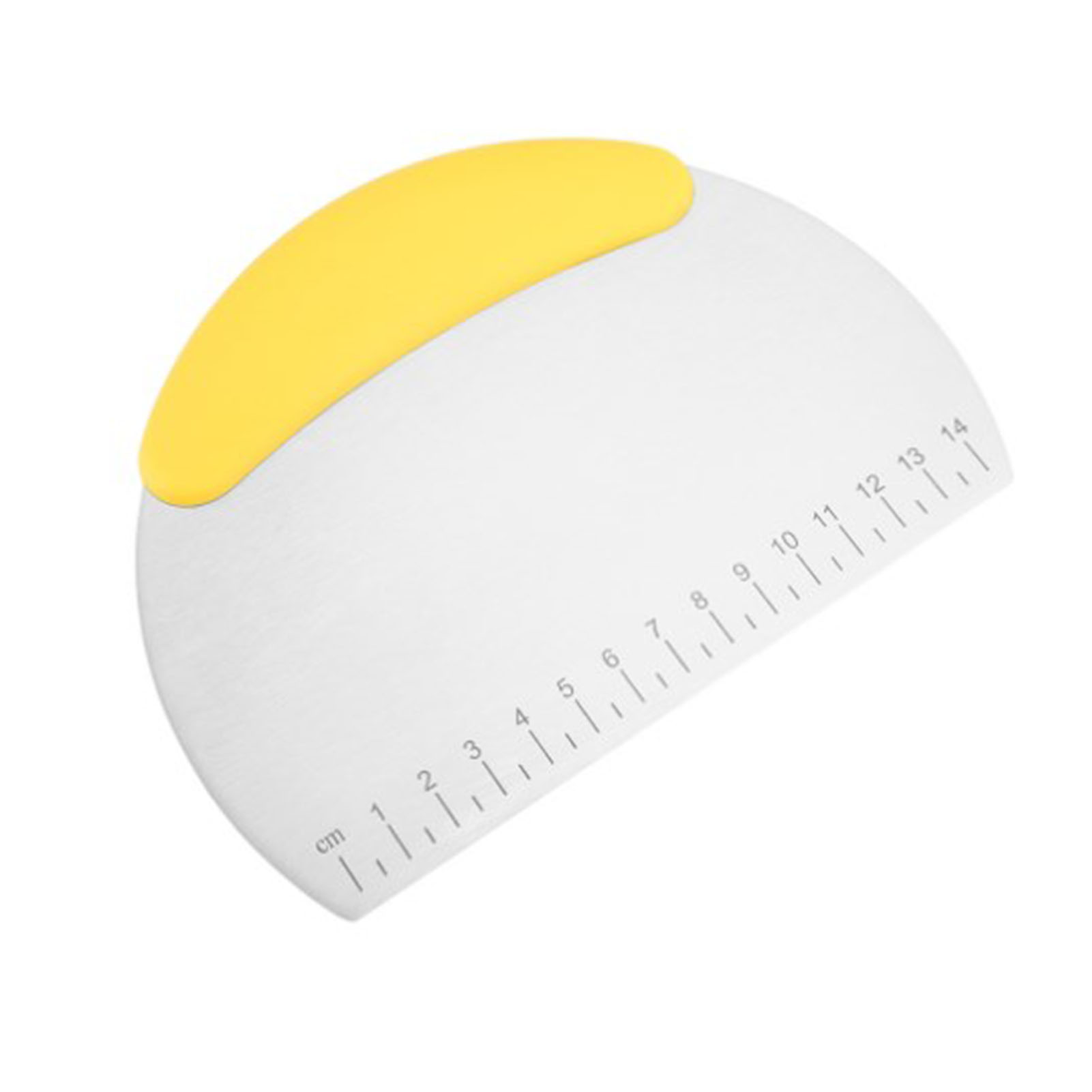 Teigschaber Aus Edelstahl Mit Messskala, Teigschneider Aus Edelstahl, Gelber Gummigriff, Bäckerei- Und Konditoreiwerkzeug Für Die Küche, 1er-set