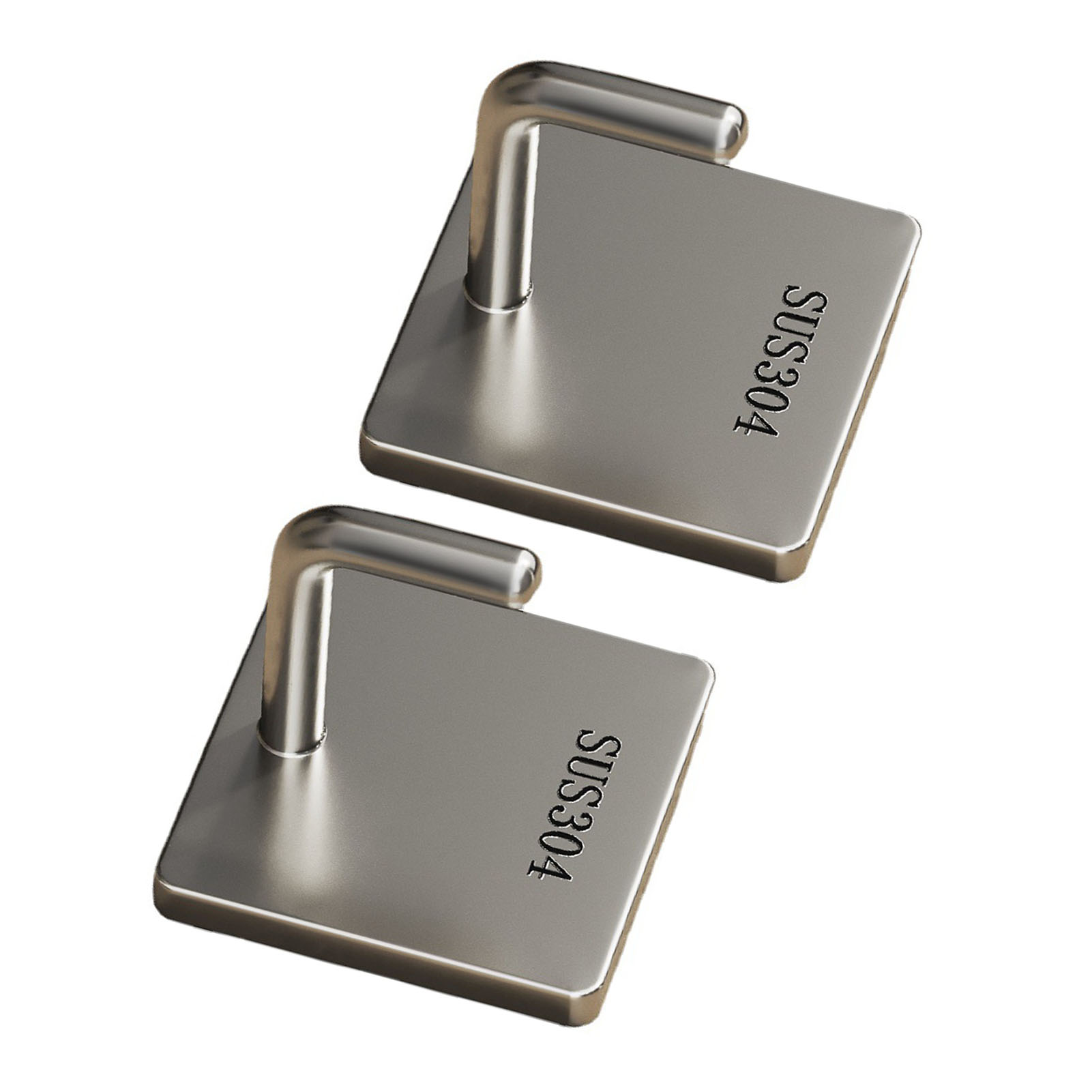 Set Mit 2 Hochfesten Klebehaken Aus Edelstahl 304 Für Handtücher, Bad, Küche, Toilette, Kein Bohren Erforderlich, Extrem Robust