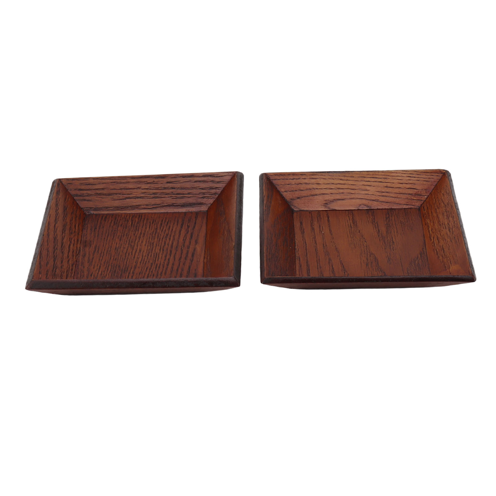 Set Aus 2 Quadratischen Japanischen Holztellern, Dessert- Und Snacktablett, Große Größe 10 X 10 Cm, Zen-stil