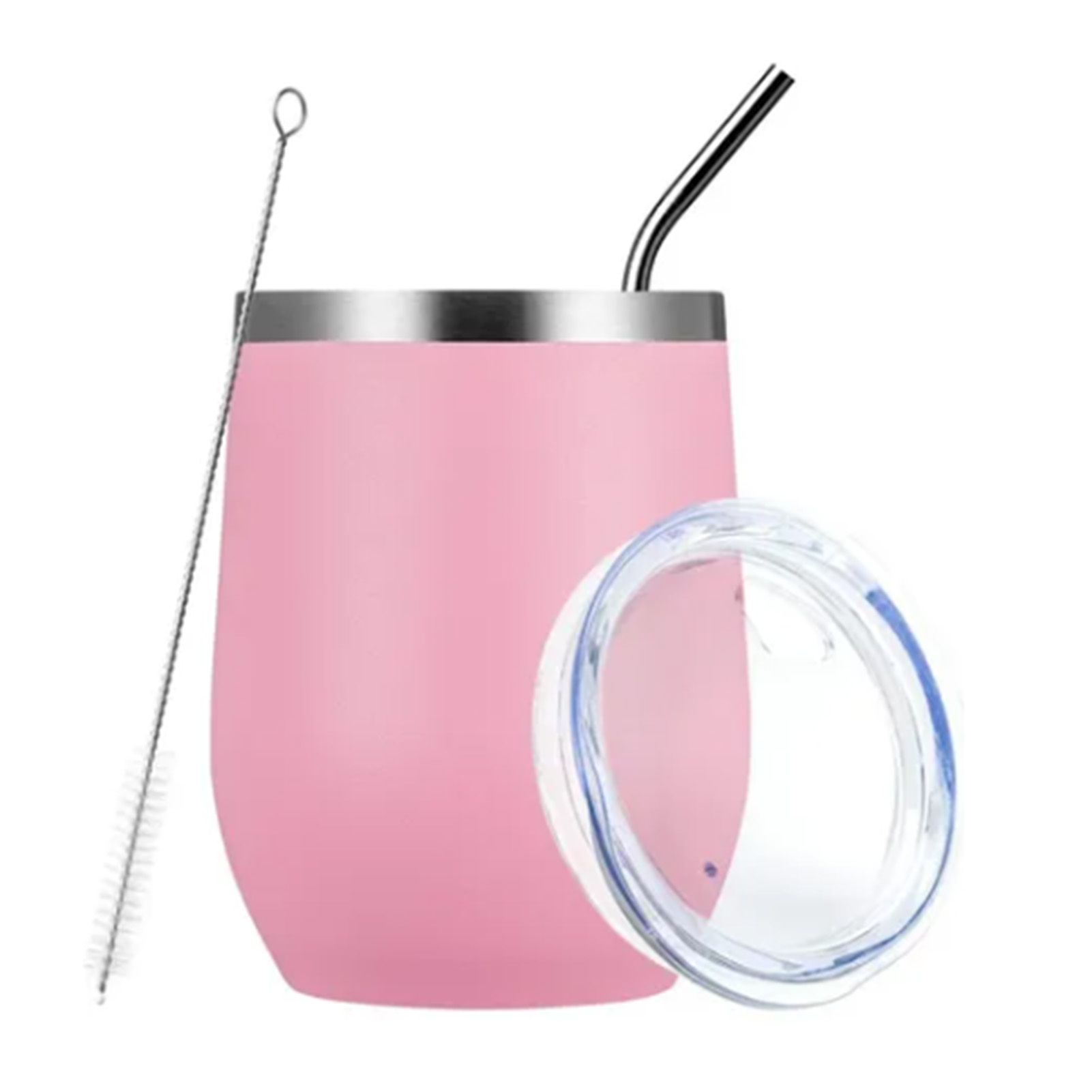 Große Edelstahl-thermosflasche Mit Rutschfestem Boden, Ideal Für Unterwegs, Auch Als Kaffeebecher Geeignet, Geschenkidee, Rosa, 360 Ml