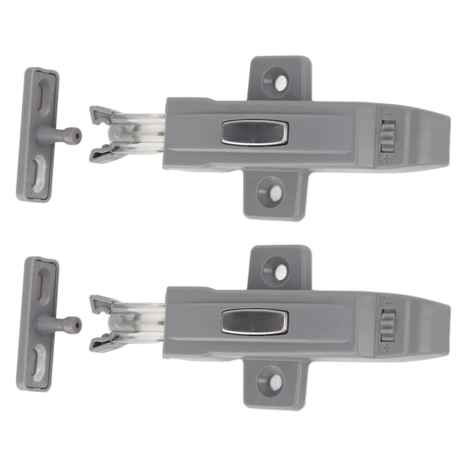 Set Aus 2 Druckknopfverschlüssen Für Schranktüren, Abs, Automatischer Federbelasteter Schließmechanismus, Stoßdämpfend, Rückprallschutz Für Schränke, Kollisionsbeständig.