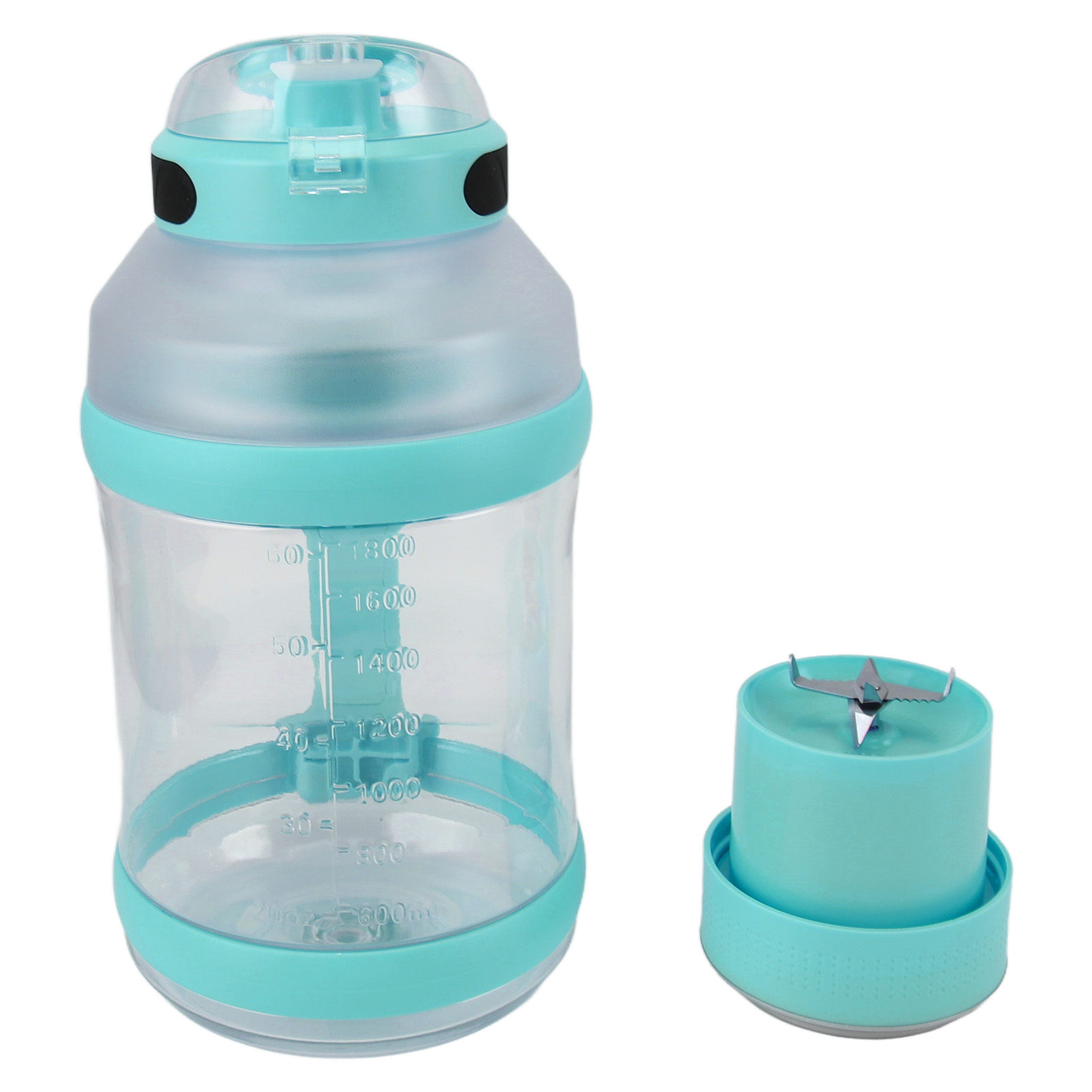 Tragbarer 2-liter-sportmixer, 6 Edelstahlklingen, 18.000 U/min, 4.000-mah-akku, Usb-c-ladeanschluss, Ideal Für Unterwegs – Perfekt Für Shakes Und Smoothies, Blaugrün