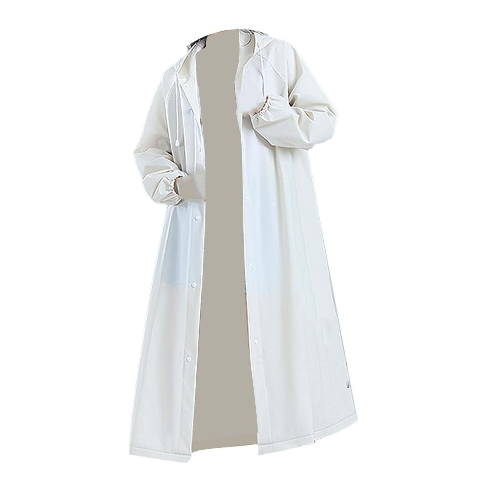 Wiederverwendbarer Regencape Für Erwachsene Und Kinder, Transparent, Wasserdicht, Aus Eva-material, Tragbar, Faltbar, Mit Kapuze, Outdoor-regenponcho