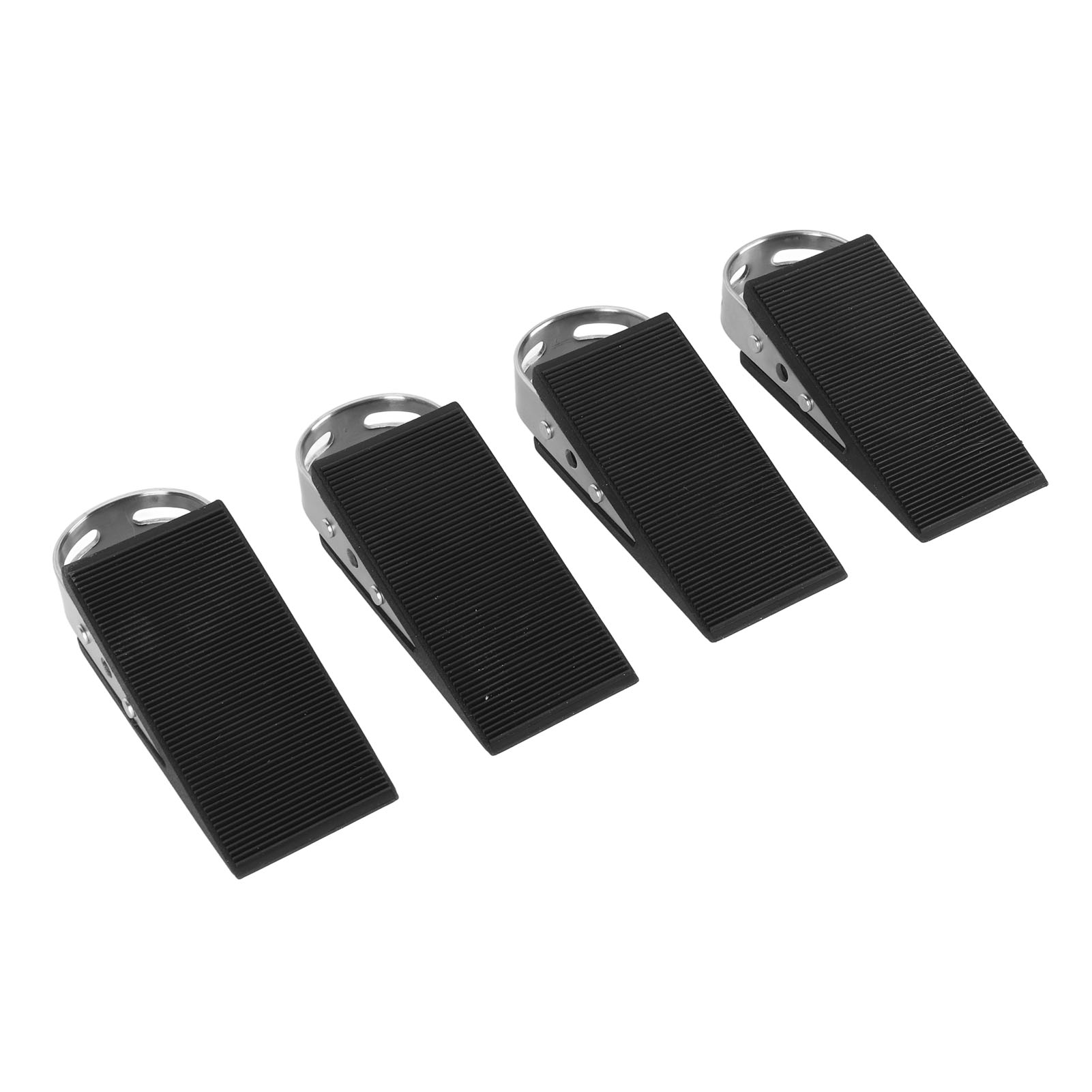 Set Mit 4 Türstoppern Aus Gummi Und Edelstahl, Rutschfest Und Robust, Für Verschiedene Bodenbeläge, Ideal Für Zuhause, Studentenzimmer Und Büro.