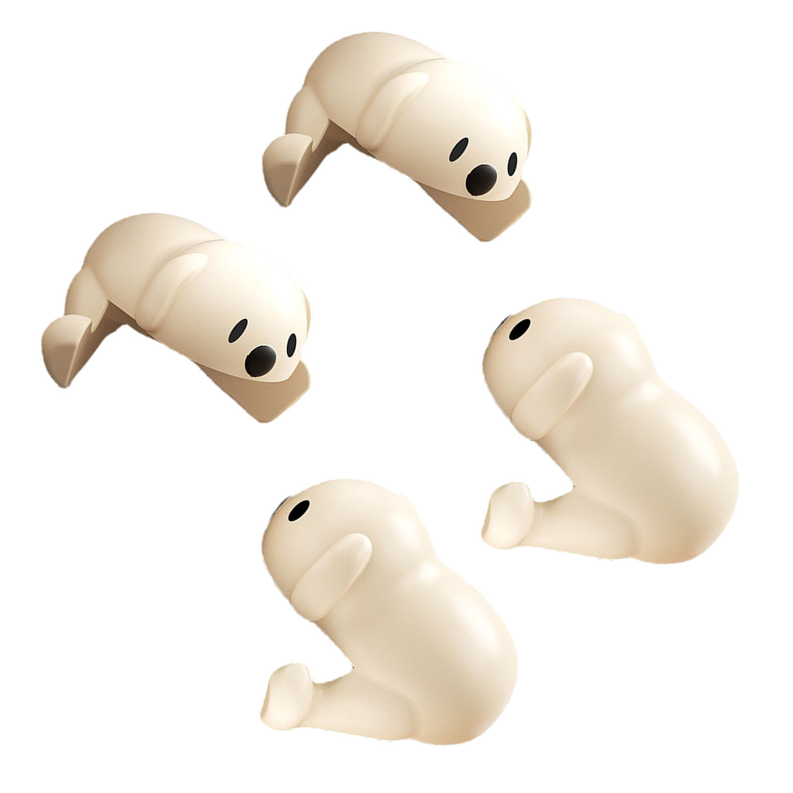 Set Mit 4 Silikon-eckenschützern, Niedliches Welpenmotiv, Selbstklebende Rückseite, Möbelpuffer, Babysicherheit, Aprikosenfarben, Für Tische Und Möbel