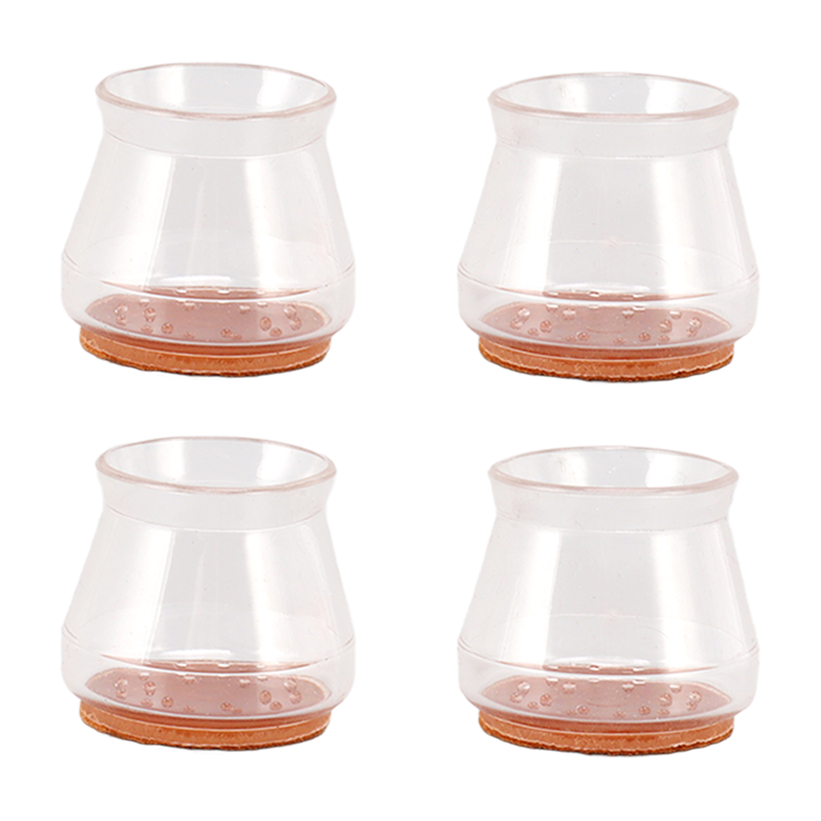 Set Mit 16 Runden, Transparenten, Rutschfesten Und Geräuschlosen Stuhlbeinschonern Aus Silikon Und Filz Für Möbel, Abmessungen 3,5 X 3,8 X 3,3 Cm / 1,4 X 1,5 X 1,3 Zoll