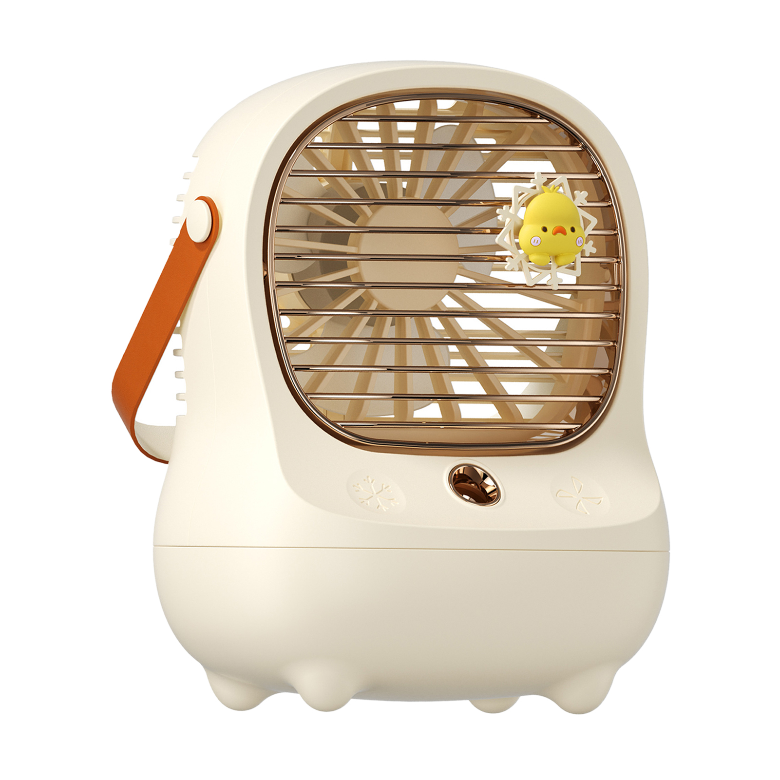 Wiederaufladbarer Usb-tischventilator Mit Sprühfunktion, Tragbar, Weiß, Für Zuhause Und Unterwegs, Erfrischend, Wiederaufladbar, Kabellos, Wasserpistole, Mini-tischventilator