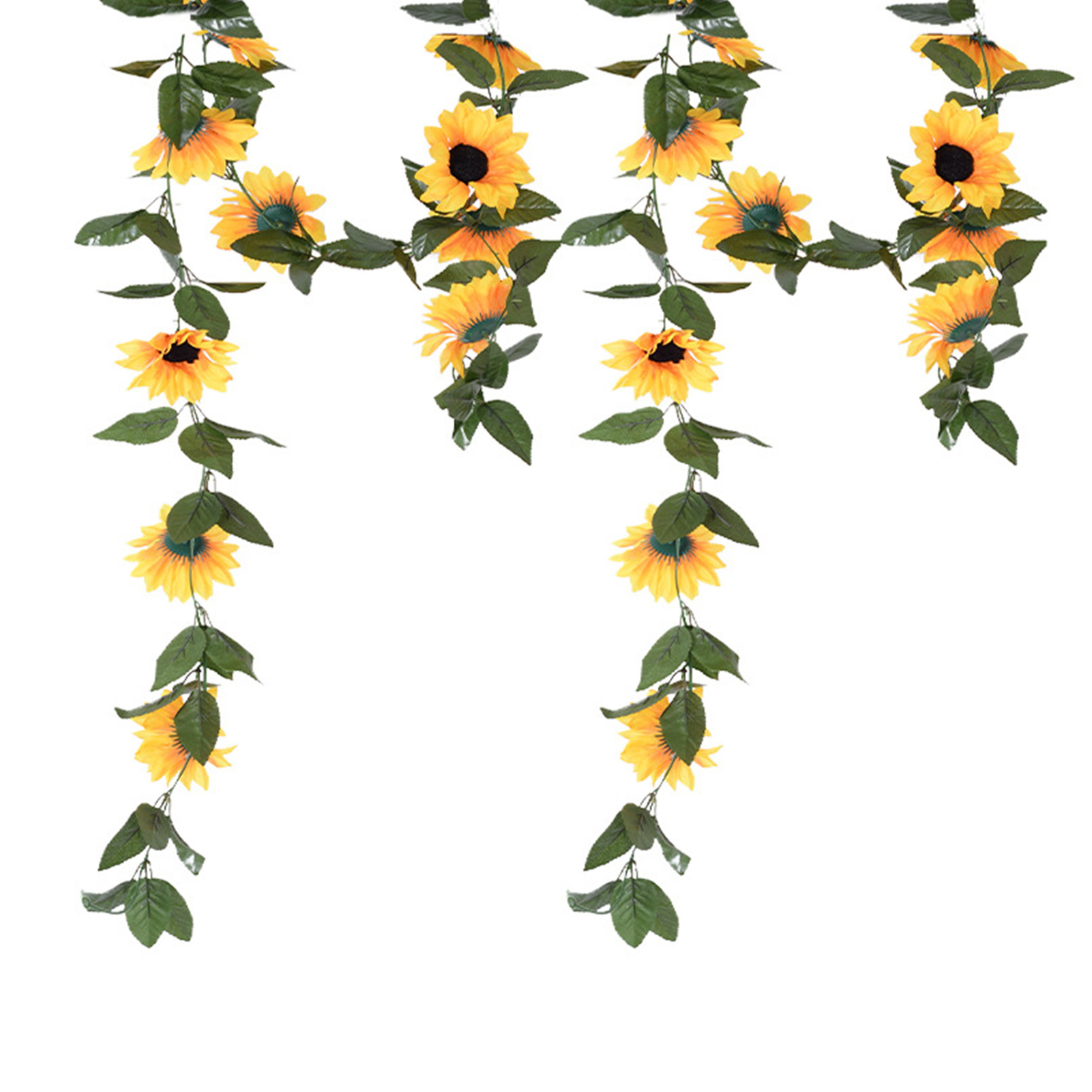 Künstliche Sonnenblumengirlande 200 Cm, Realistische Details, Leuchtende Farben, Ranke Für Partys, Gärten Und Zäune