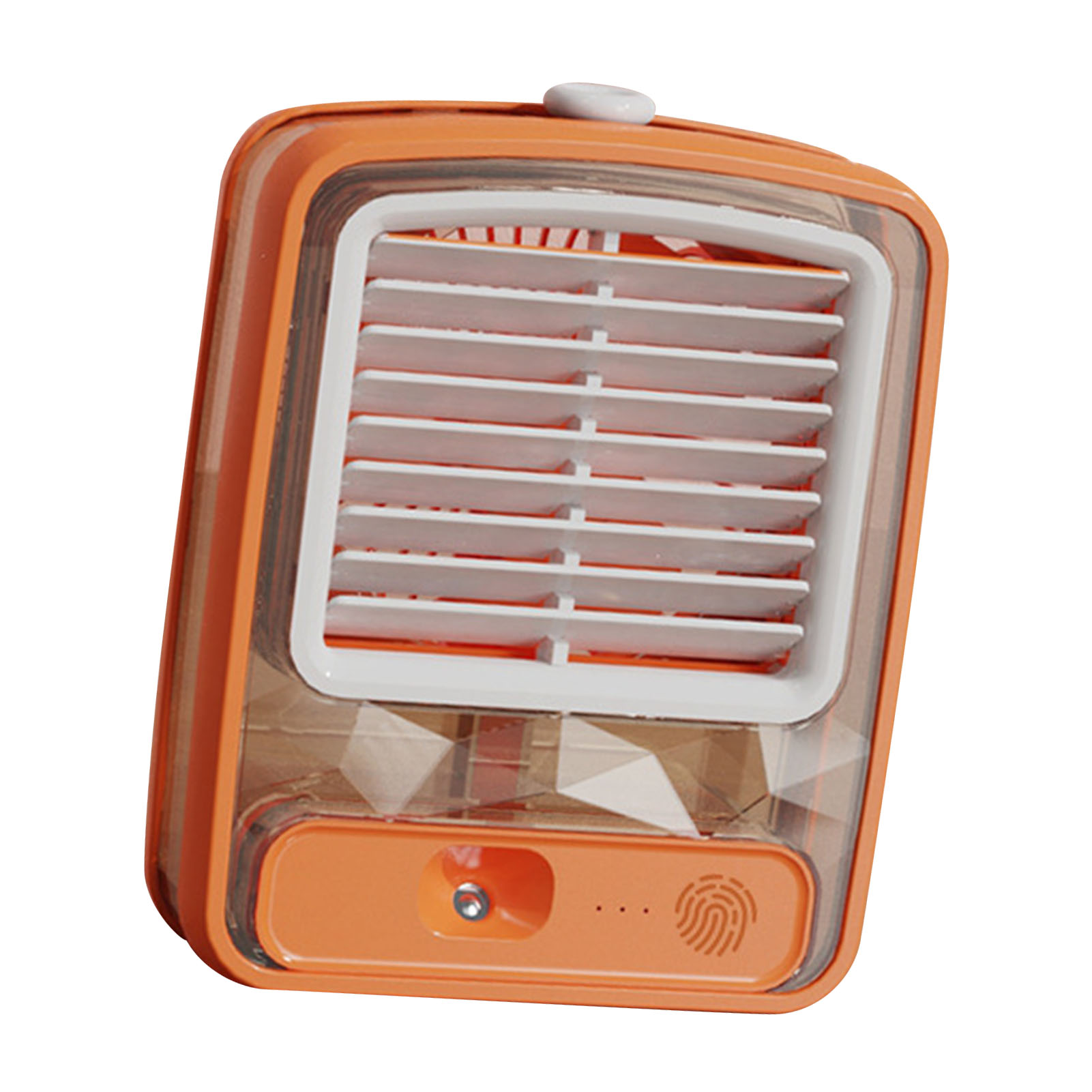 Wassergekühlter Usb-tischventilator, Abs, 3 Geschwindigkeitsstufen, 3d-spiralflügel, Mini-klimaanlage Für Tisch Und Nachttisch, Orange