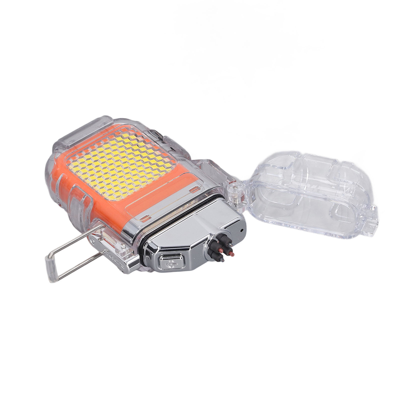 Doppel-plasma-lichtbogenfeuerzeug Ip56 Wasserdicht Und Windfest Mit Multifunktionalem, Tragbarem Led-feuerzeug, Orange