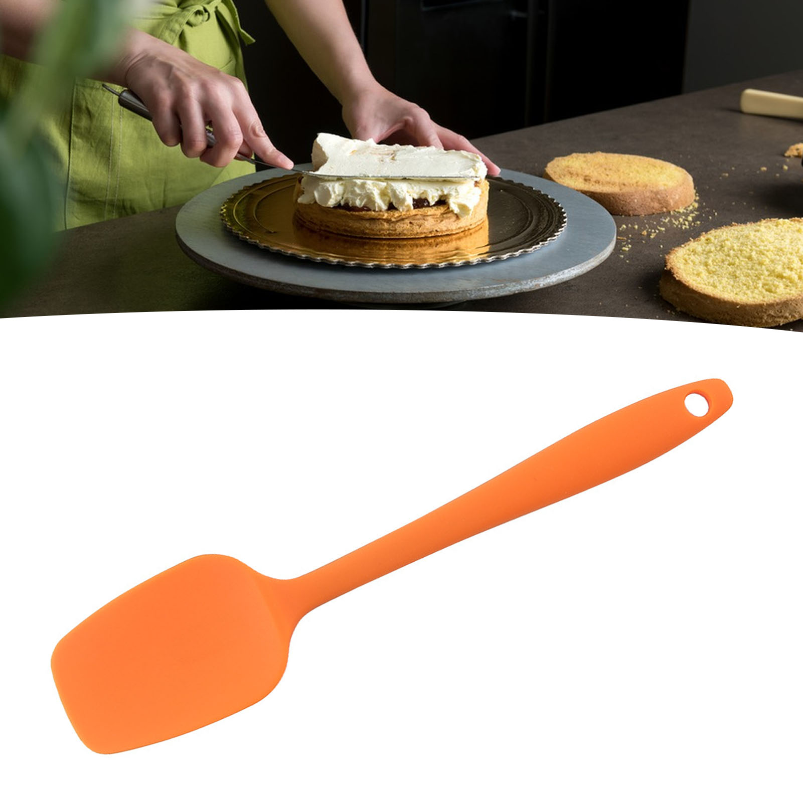 Hitzebeständiger Silikonspatel, T-förmig, Komfortabler Griff, Vielseitiges Küchenutensil Für Den Hausgebrauch, Orange