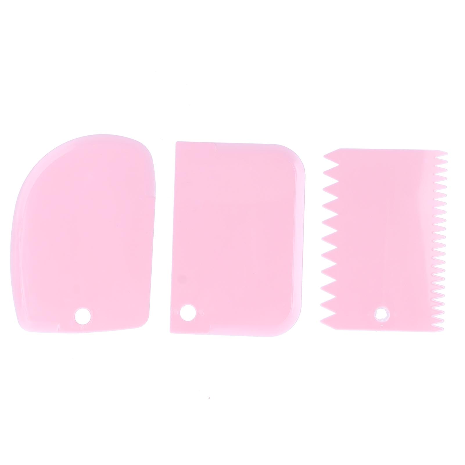 3-teiliges Set Sahneschaber Für Kuchen, Ausstechformen Für Pasta Und Gebäck, Küchen- Und Backutensilien, Rosa