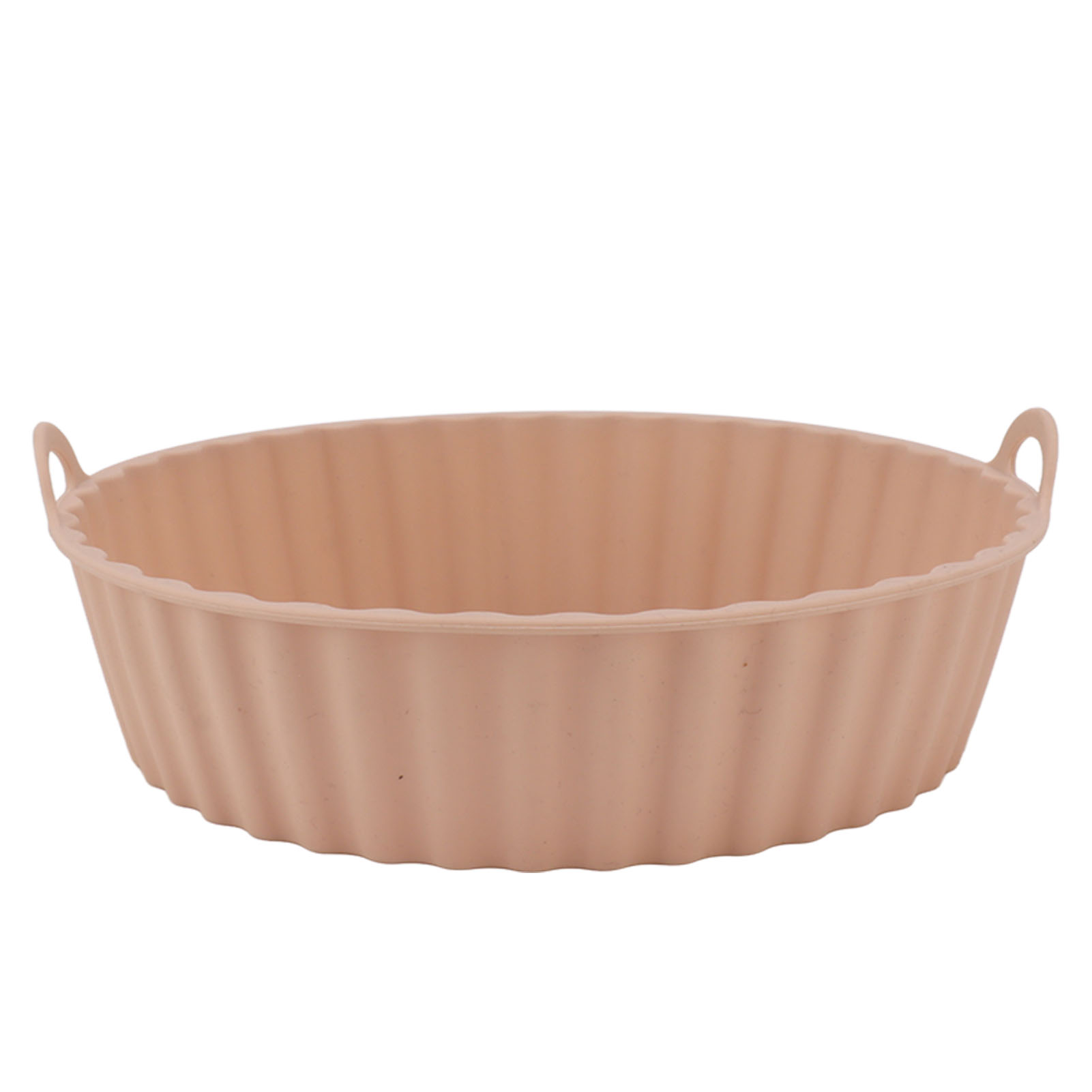 Set Mit 2 Runden, Ölbeständigen Silikon-fritteusenkörben, Wiederverwendbar, Antihaftbeschichtet, Mit Griffen, Für Den Hausgebrauch, Gerade Form, Rosa