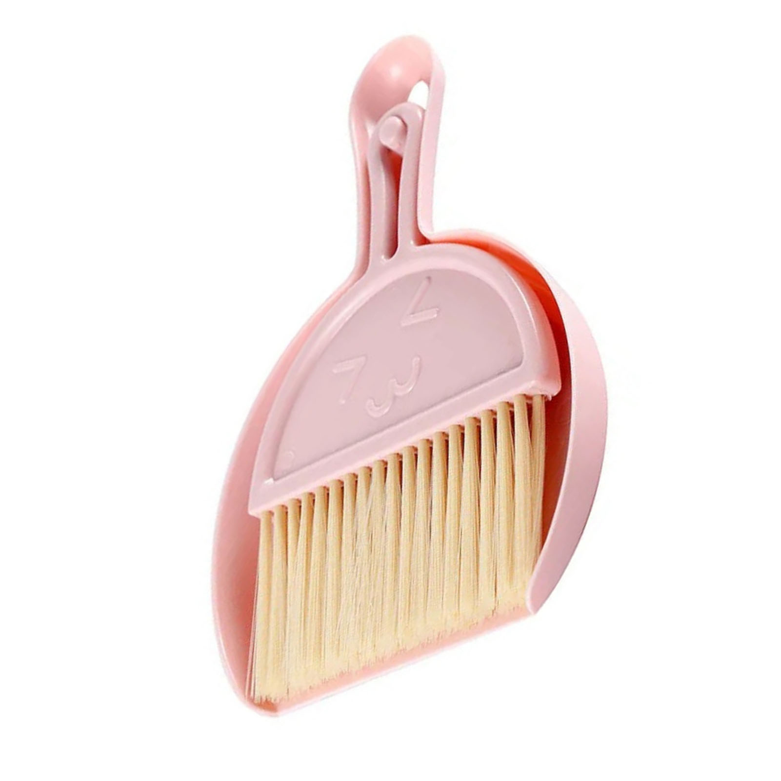 Mini-kehrbesen- Und Kehrschaufel-set Mit Rosa Smiley-motiv, Tragbares Kunststoffset, Effiziente Handbürste Für Schreibtisch Und Tisch, Bequeme Reinigung, Kleines Haushaltsaccessoire