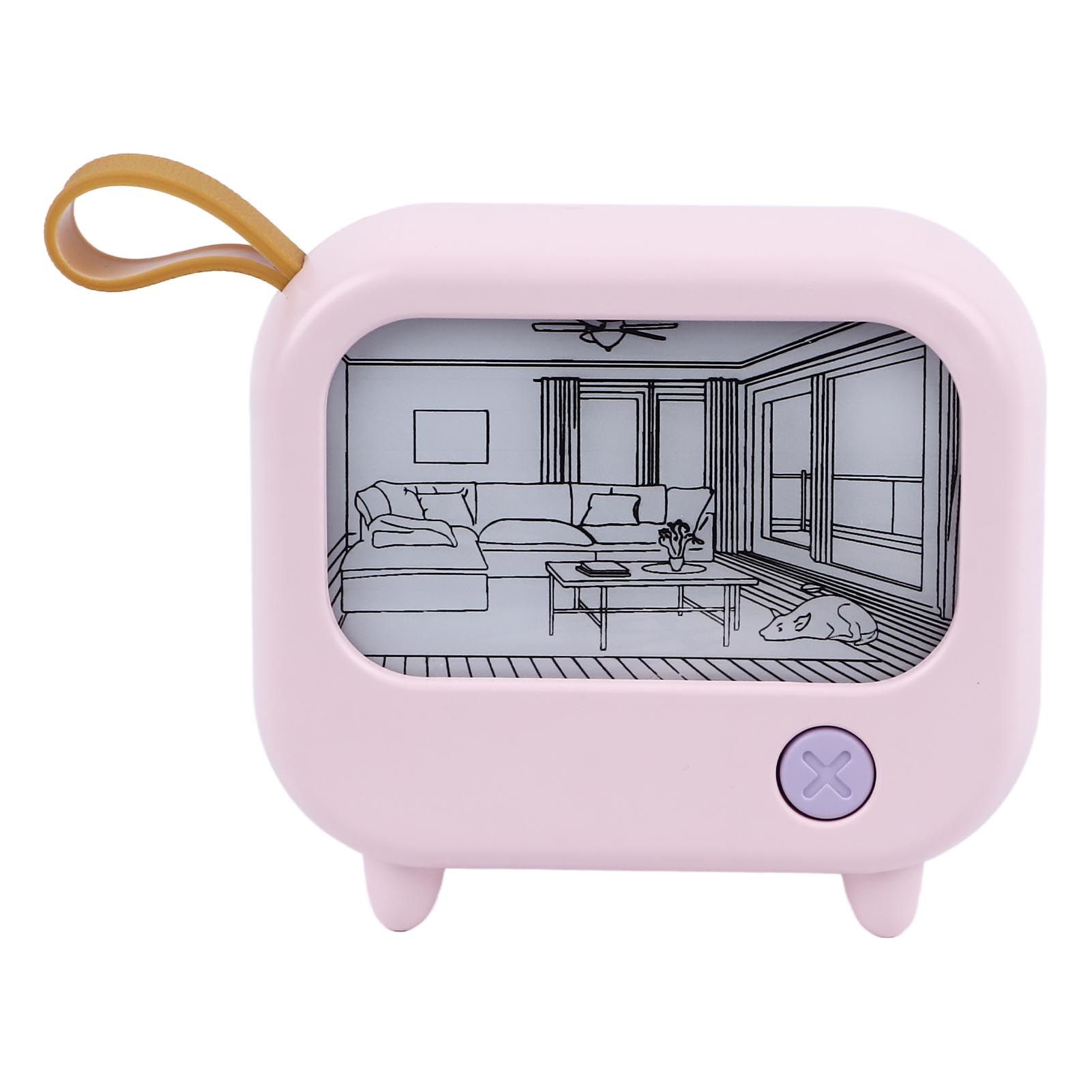 Nachttischlampe In Tv-form, Tragbare Leuchttafel, 2 Beleuchtungsmodi, Usb-aufladbar, Schlafzimmerdekoration, Rosa