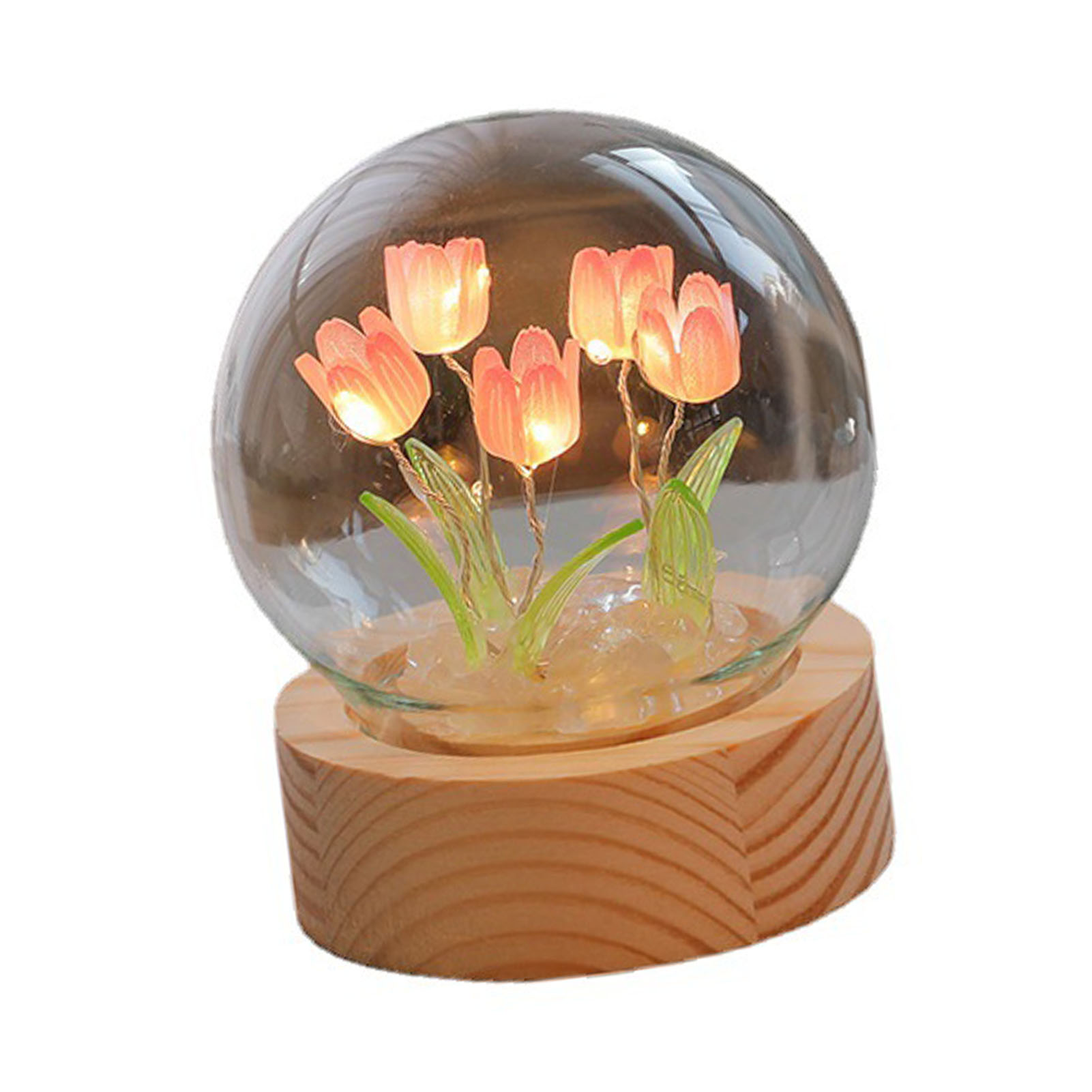 Led-lampe In Tulpenform Für Die Heimdekoration, Rosa Nachttischlampe Für Schlafzimmer Oder Büro, Tragbares Nachtlicht