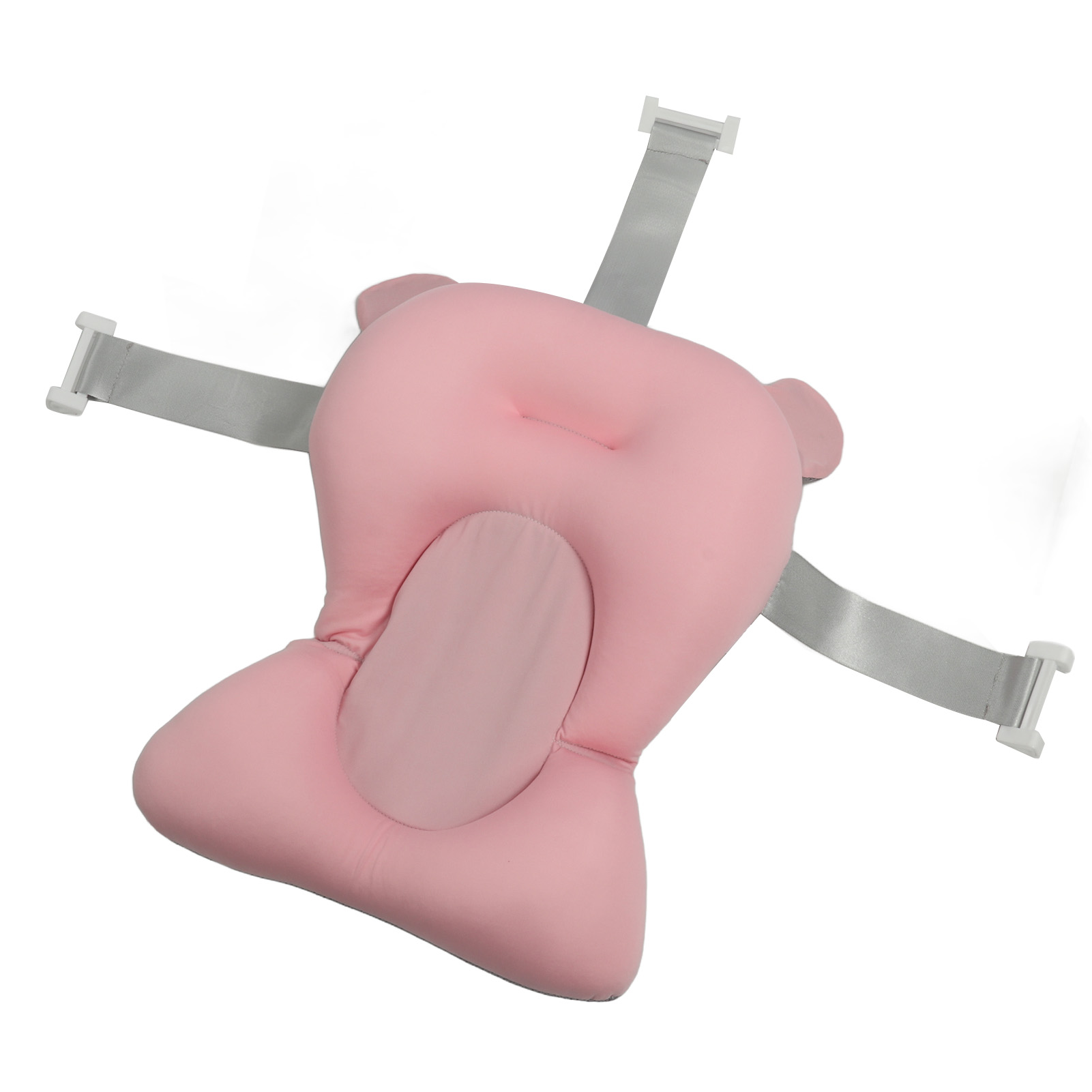 Babybadewannensitz Mit Stützkissen, Badewannenmatratze Für Neugeborene, Rutschfeste Badewannenstütze, Große Größe, Rosa, Kunststoff Für Babys Und Kleinkinder, 2-teiliges Set