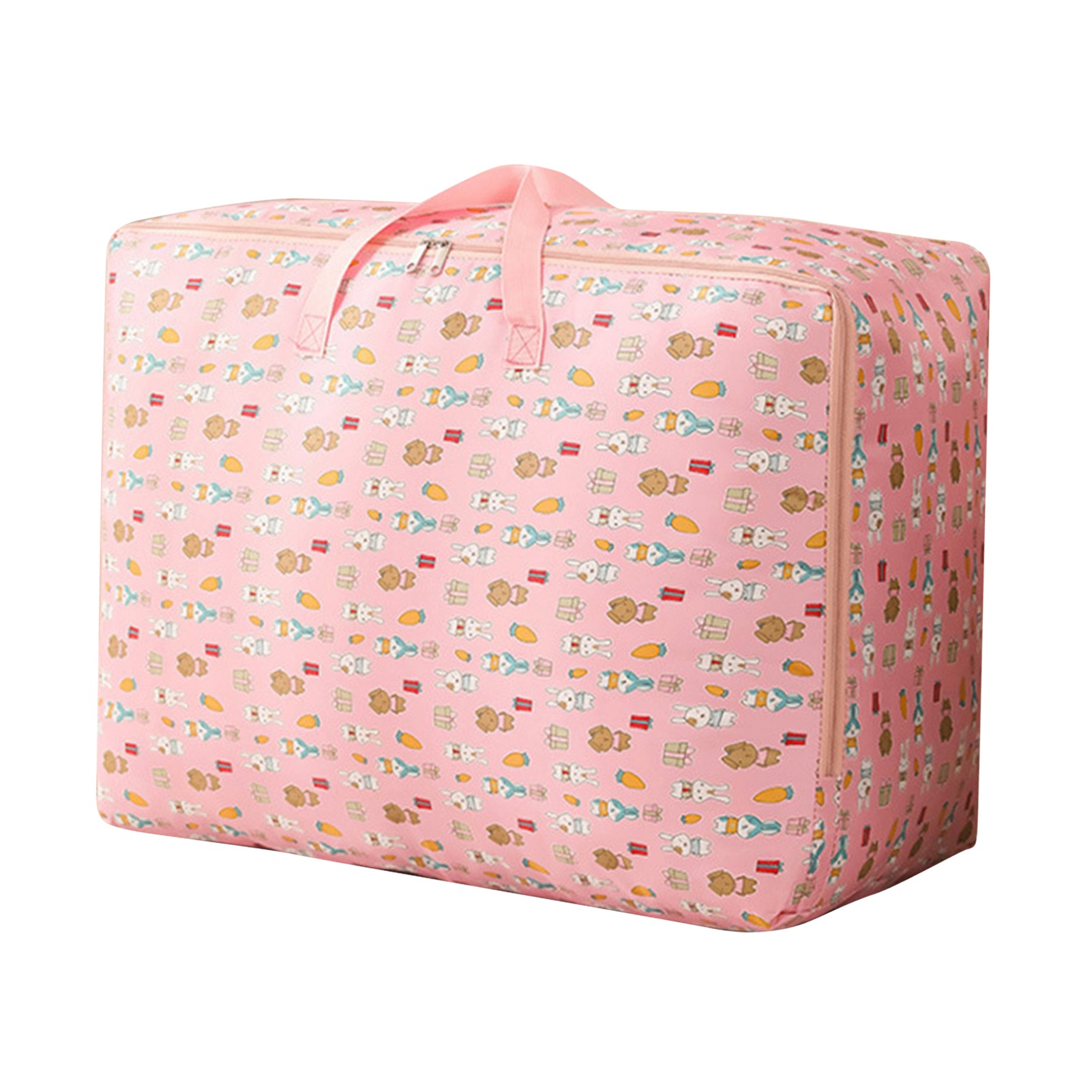 50 X 35 X 20 Cm Große Aufbewahrungstasche Für Bettdecken Mit Rosa Kaninchenmotiv, Staubdichter Organizer Aus Oxford-canvas, Aufbewahrungshülle Aus Textil