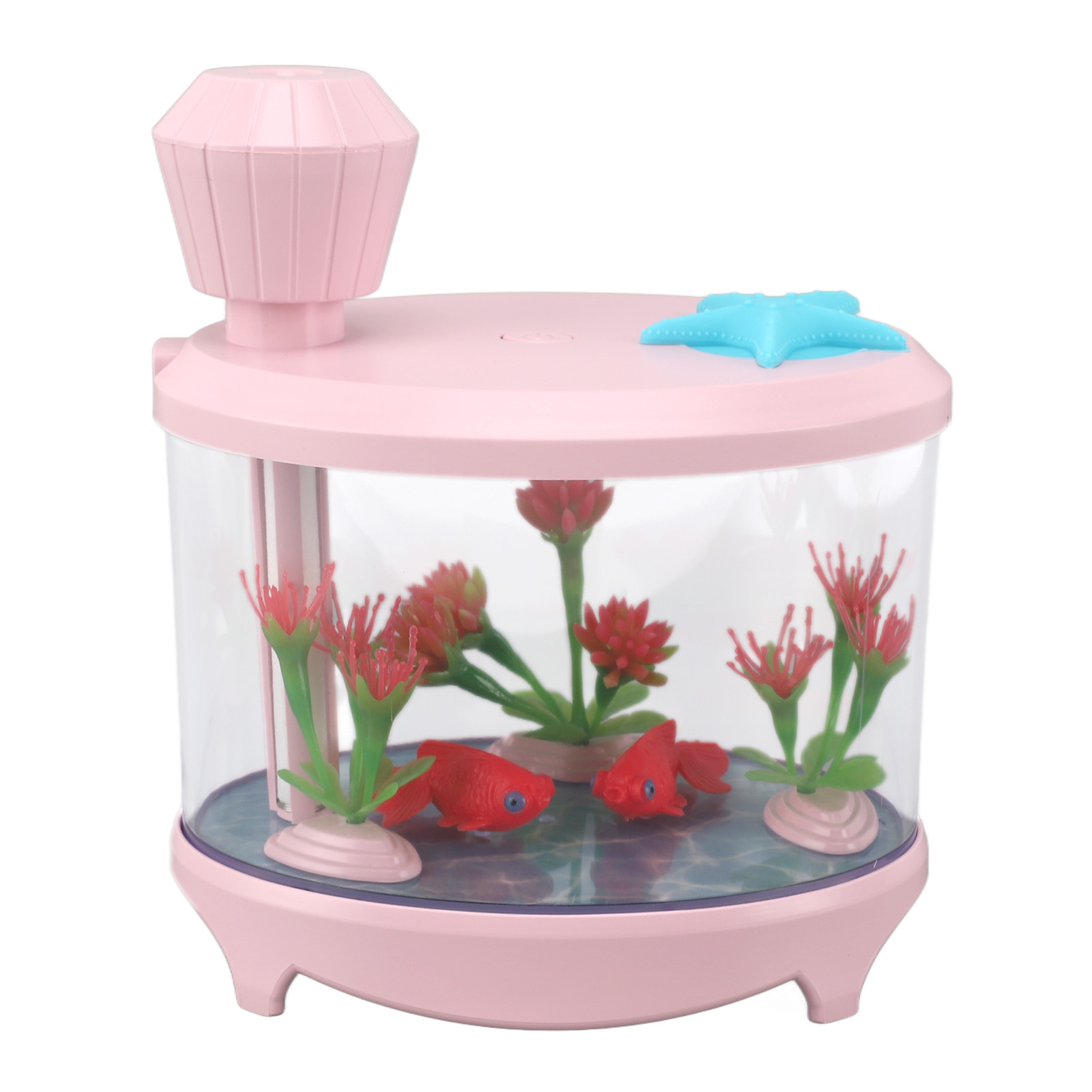 Mini-luftbefeuchter In Fischform Mit Ultraschall-lautlosigkeit, Usb-anschluss Für Auto, Schlafzimmer Oder Büro, Mit Aromatherapie-funktion, Dekorativem Wassertank, Rosa