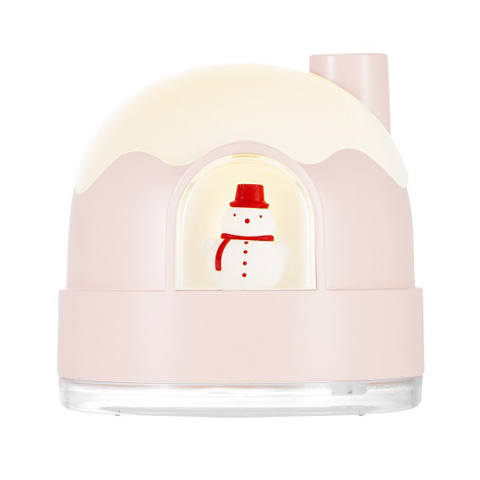 Nachtlicht-luftbefeuchter Im Schneehaus-design, Usb-anschluss, Leiser Mini-luftverdampfer Für Schlafzimmer, Rosa Stecker